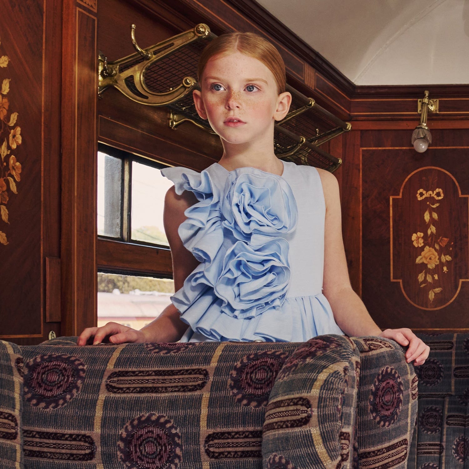 In Bloom Dress Blue Clouds