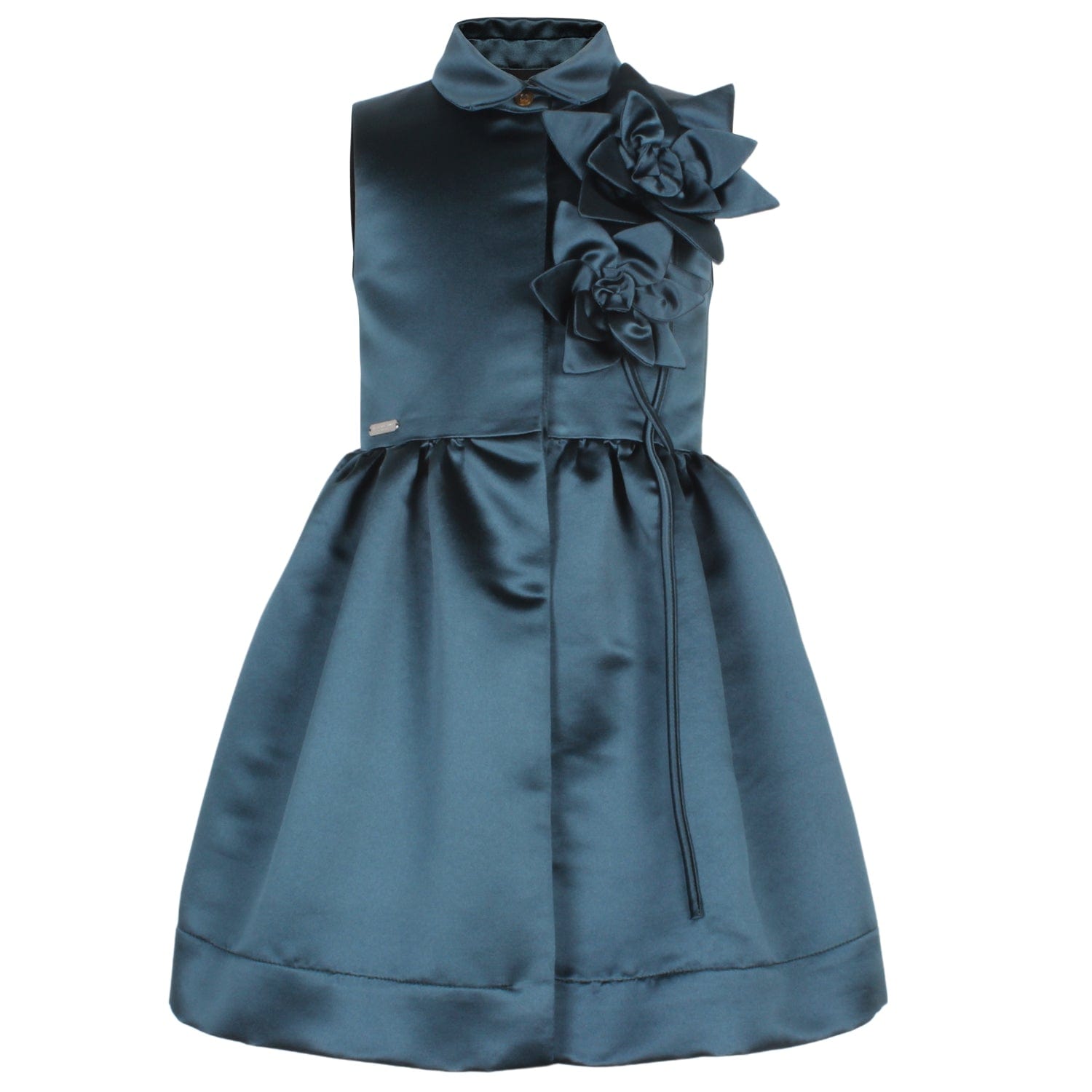 Evergreen Dress Teal Satin 6YRS SAMPLE
