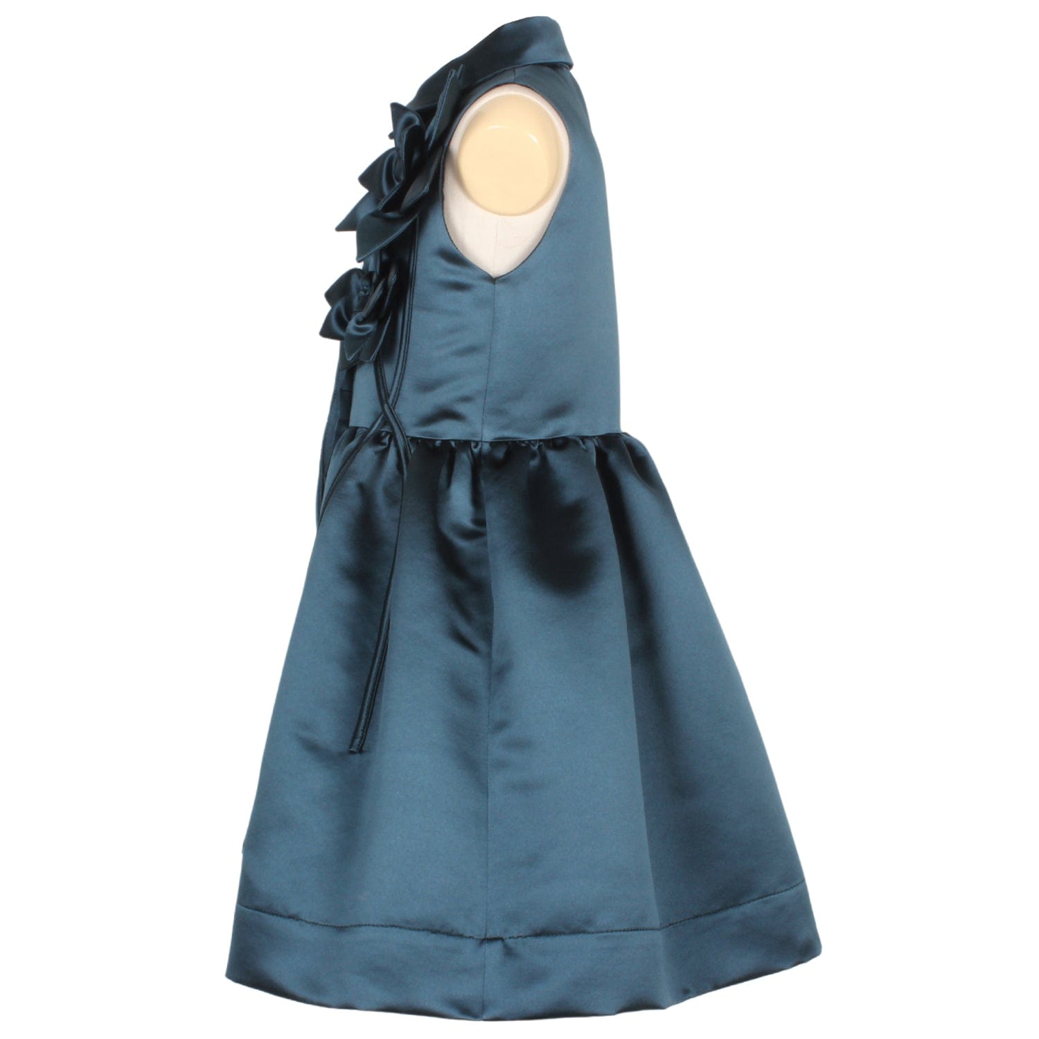 Evergreen Dress Teal Satin 6YRS SAMPLE