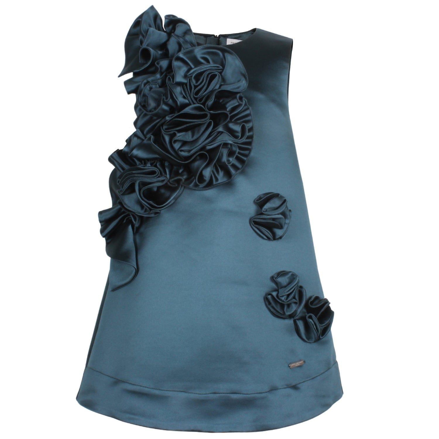 Sweet Pea Dress Teal Satin 6YRS SAMPLE