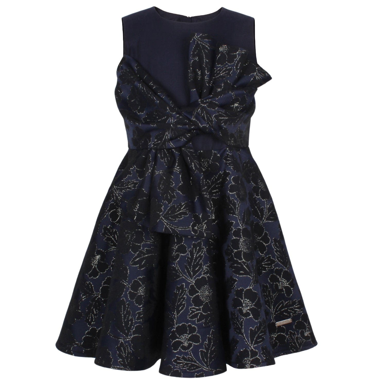 Little Heart Dress Navy Flowers Jacquard 6YRS SAMPLE