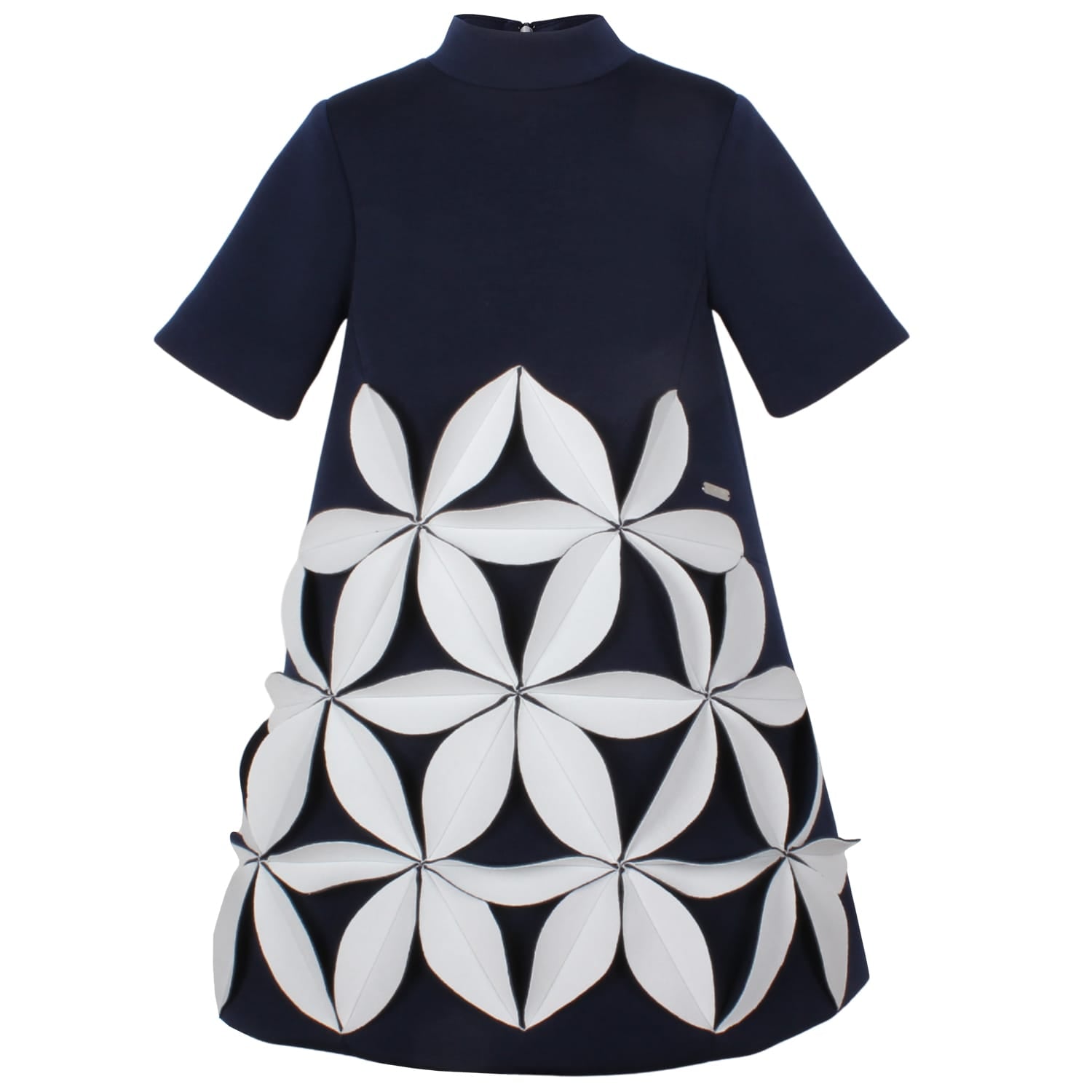 Petal Song Dress Navy & White