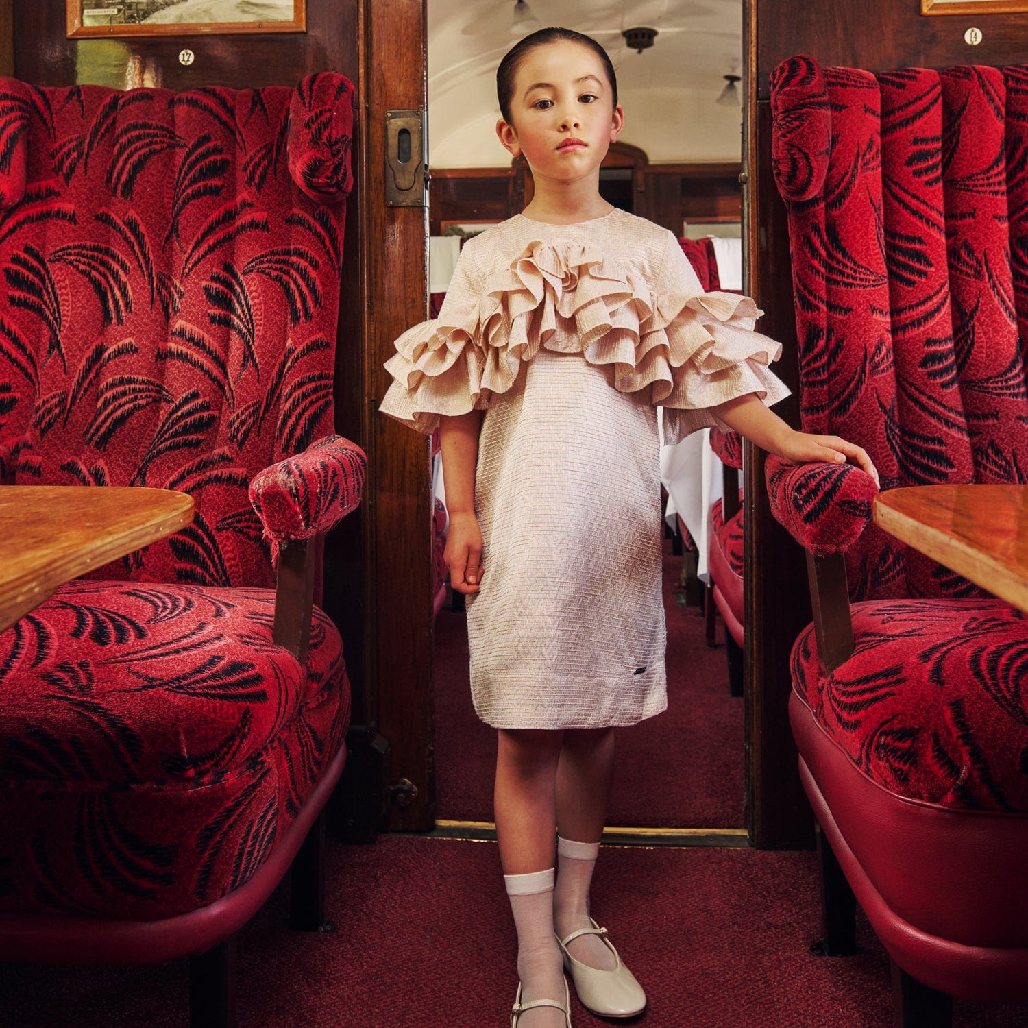 Flutterby A-Line Dress Pink Stripe