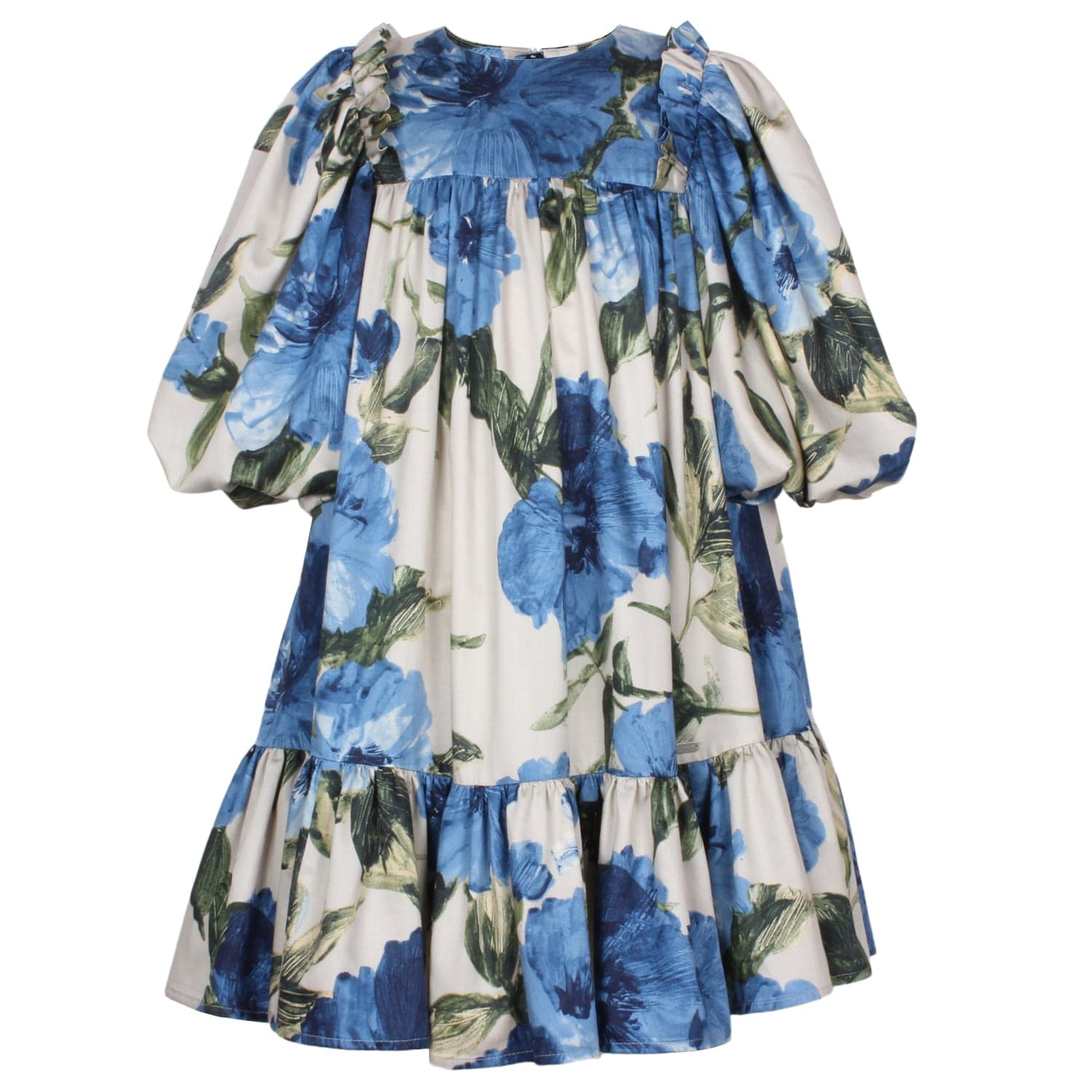 Catch Me Dress Antique Blue Flower Jacquard