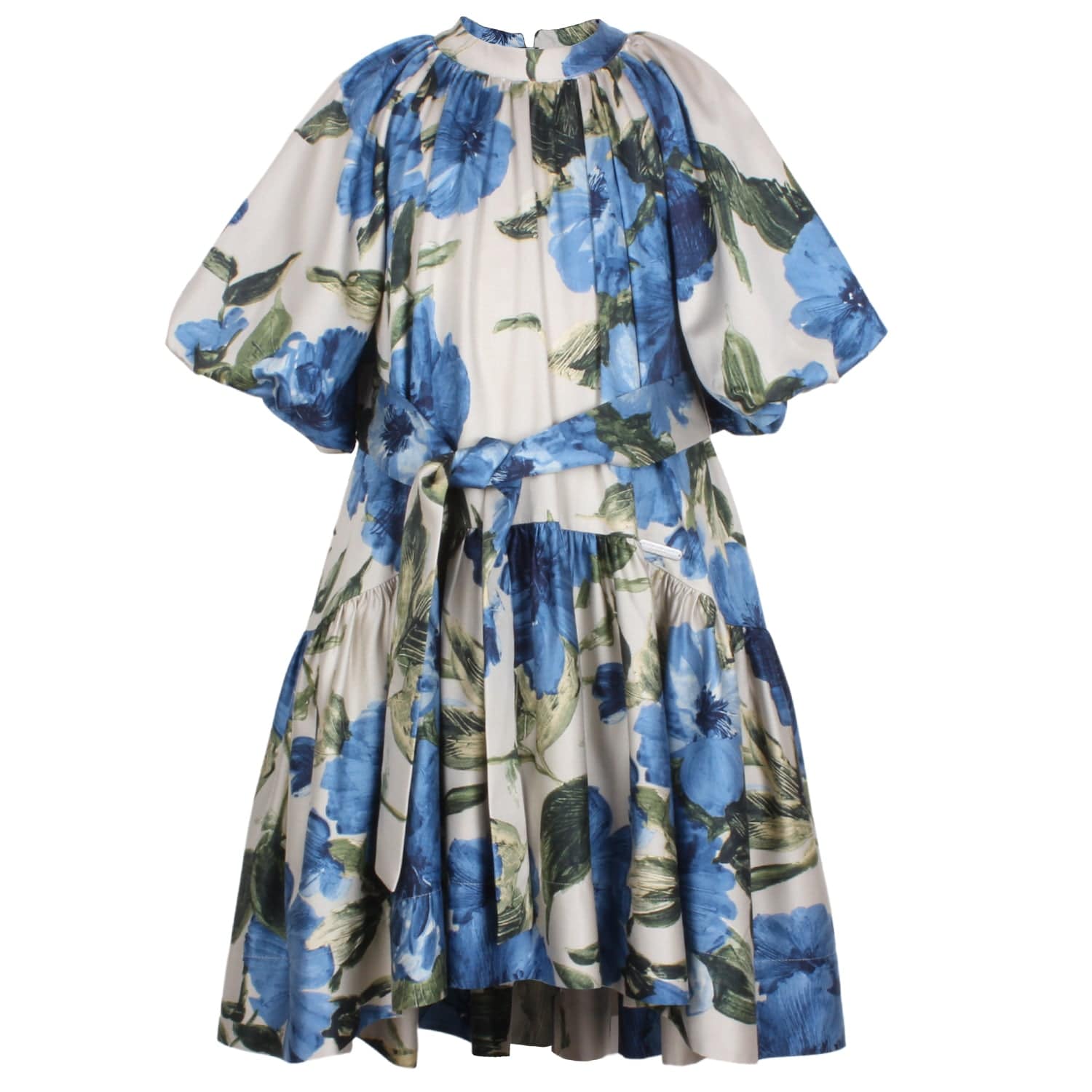 Periwinkle Dress Antique Blue Flower Jacquard