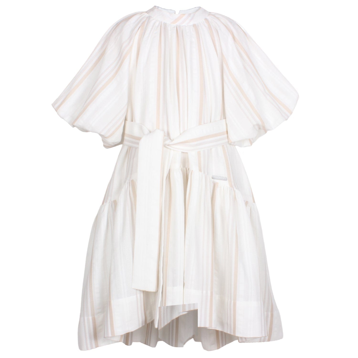 Periwinkle Dress White & Orange Stripe