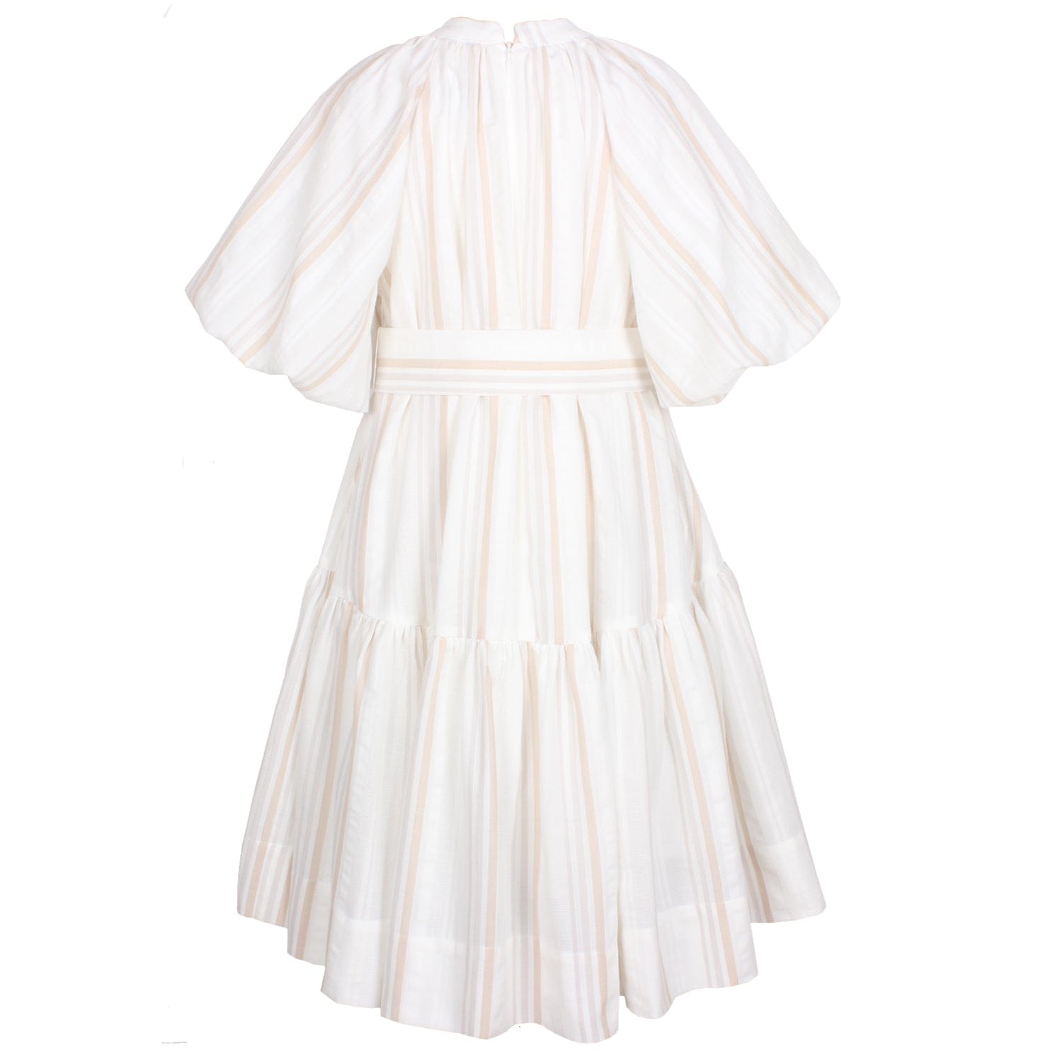 Periwinkle Dress White & Orange Stripe