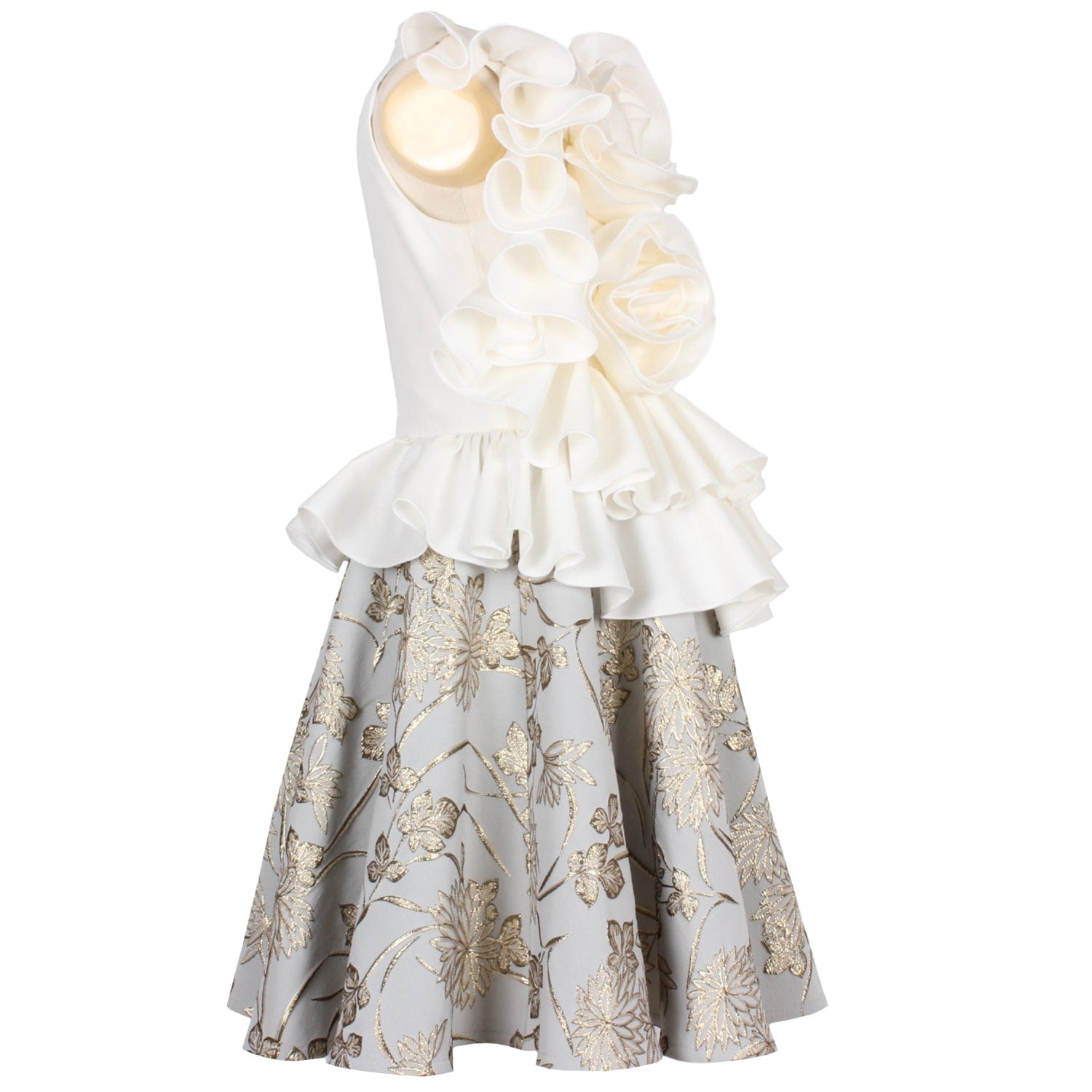 In Bloom Dress Gold Vines Jacquard