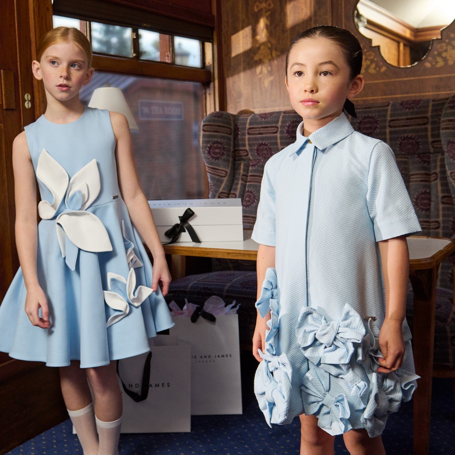 Bow Tie Dress Blue Dotty