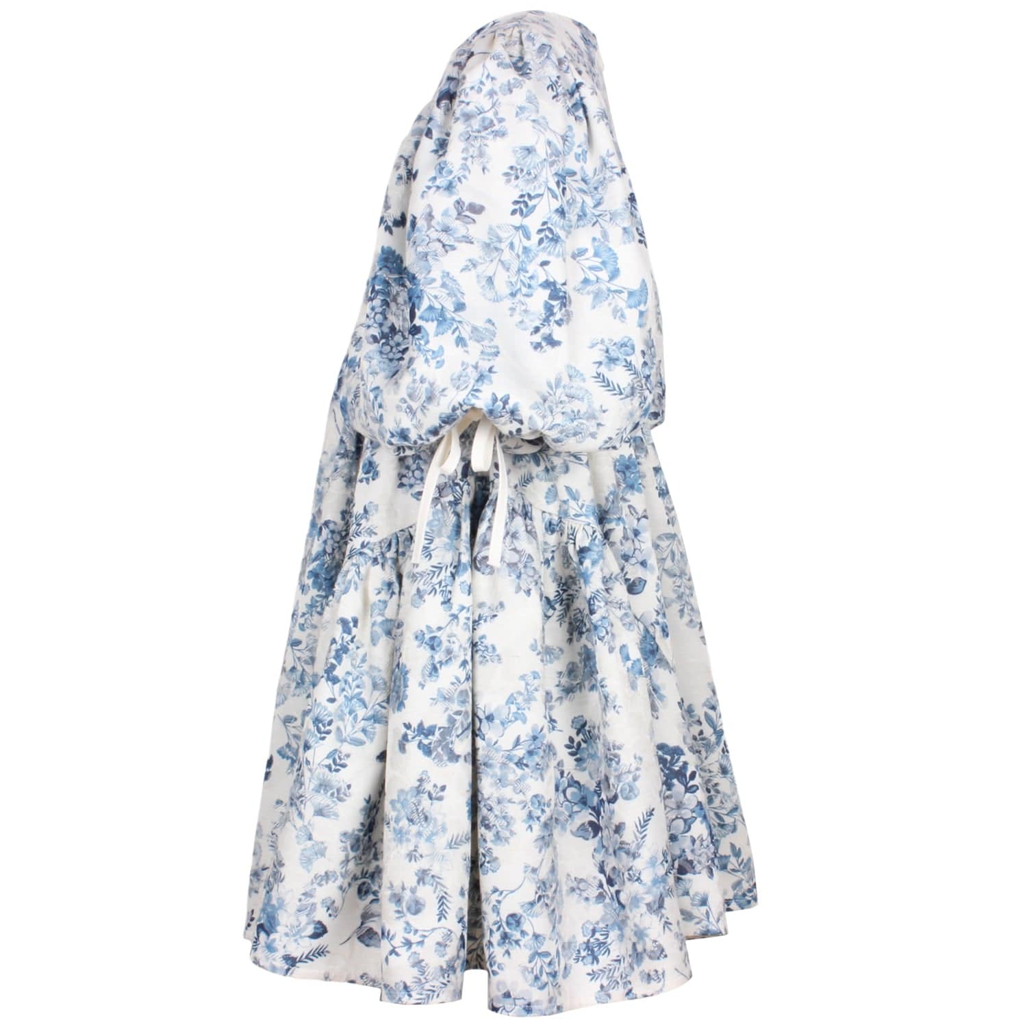 Beautiful Dress Blue Flower Jacquard