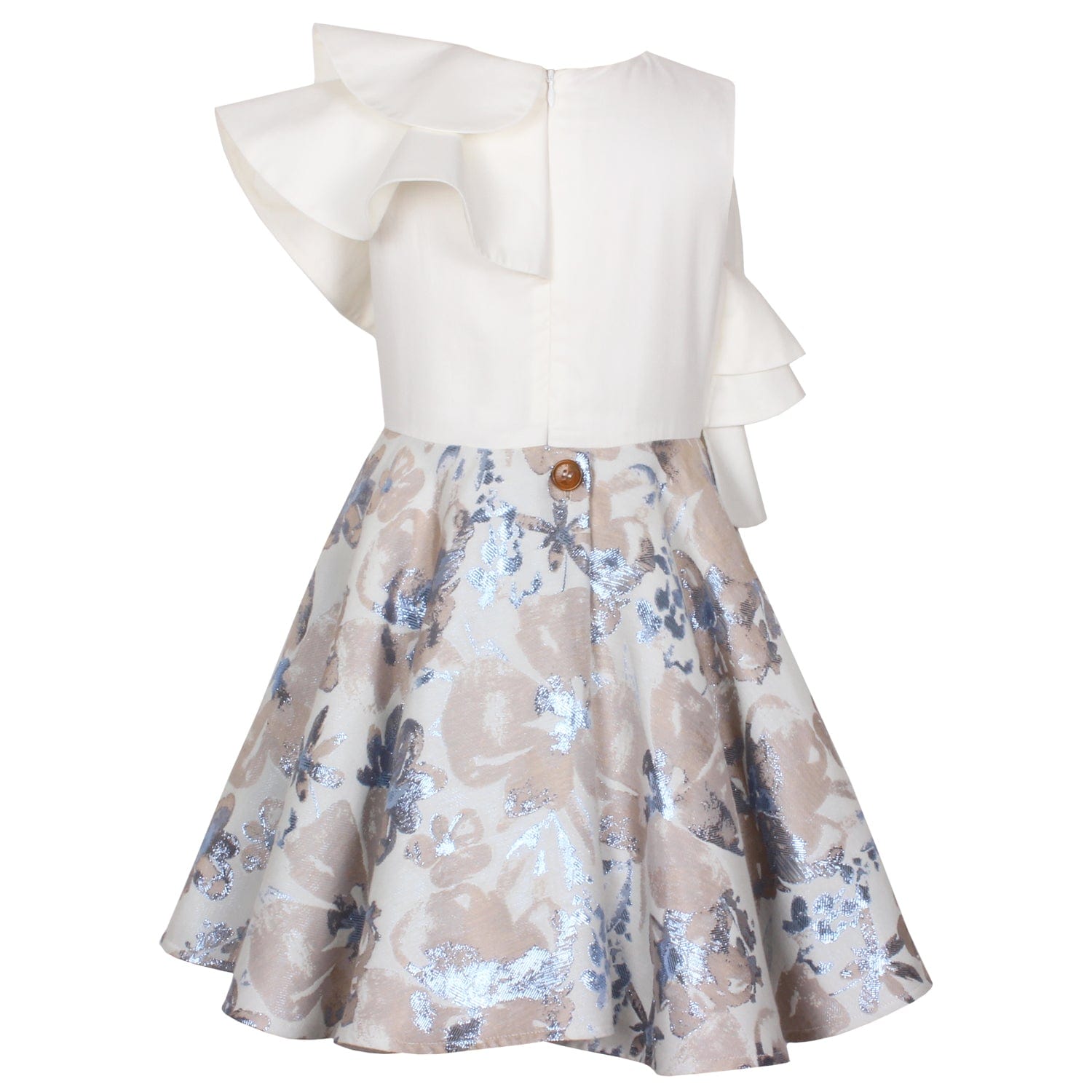 Blustery Dress Blue Lurex Flower