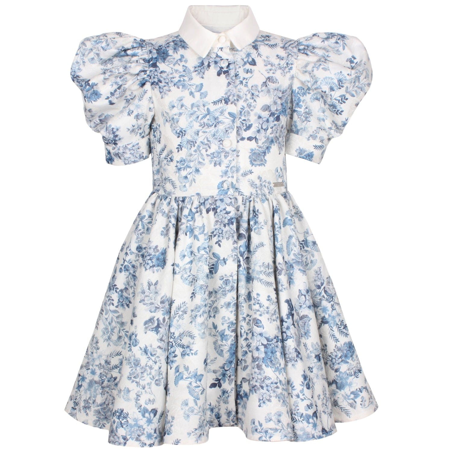 Carousel Dress Blue Flower Jacquard