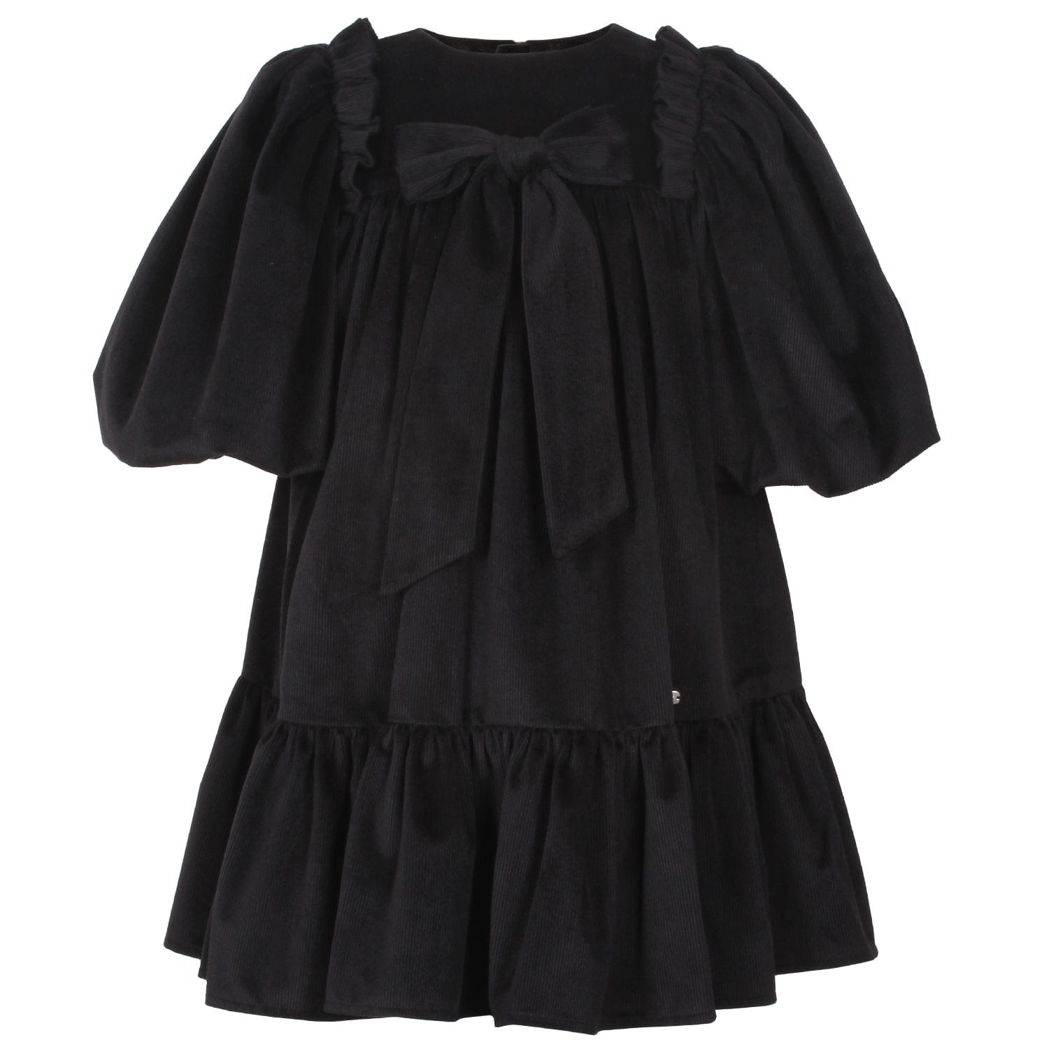 Catch Me Bow On Chest Dress Black Cord