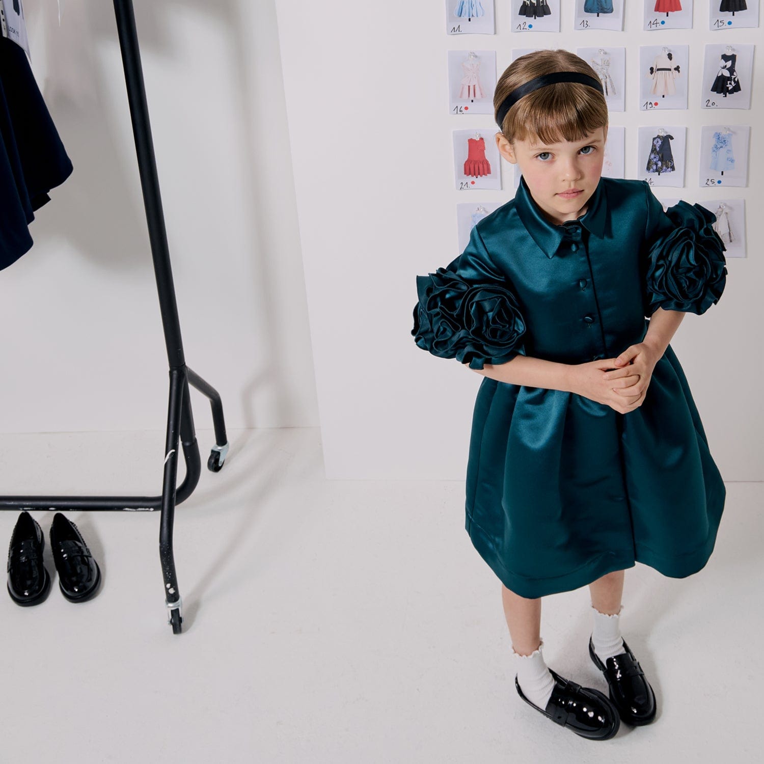 Darling Dress Dark Teal Satin