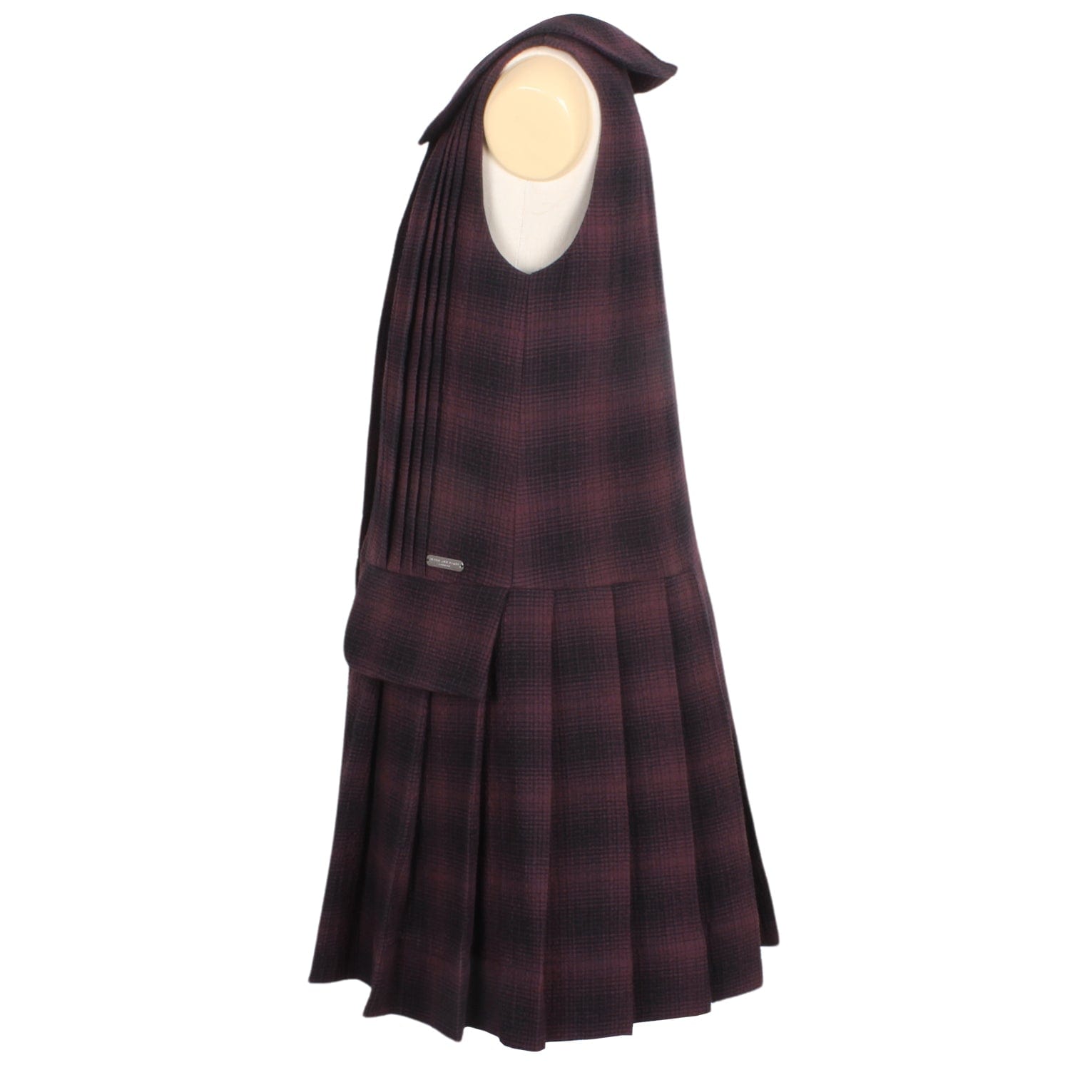 Dolly Pinafore Dress Burgundy Check