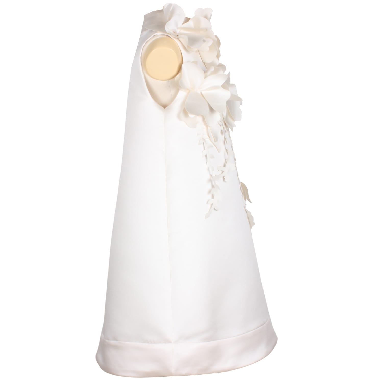 Echo of Leaves Dress Creme Satin
