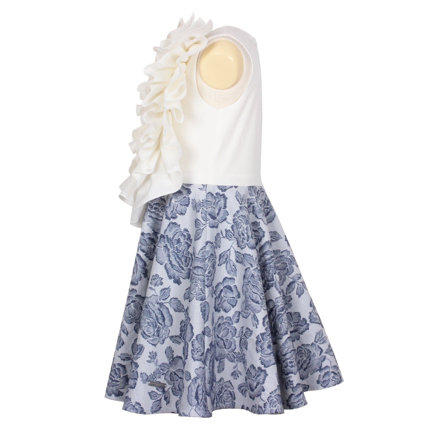 En L'Air Dress Blue Rose Jacquard