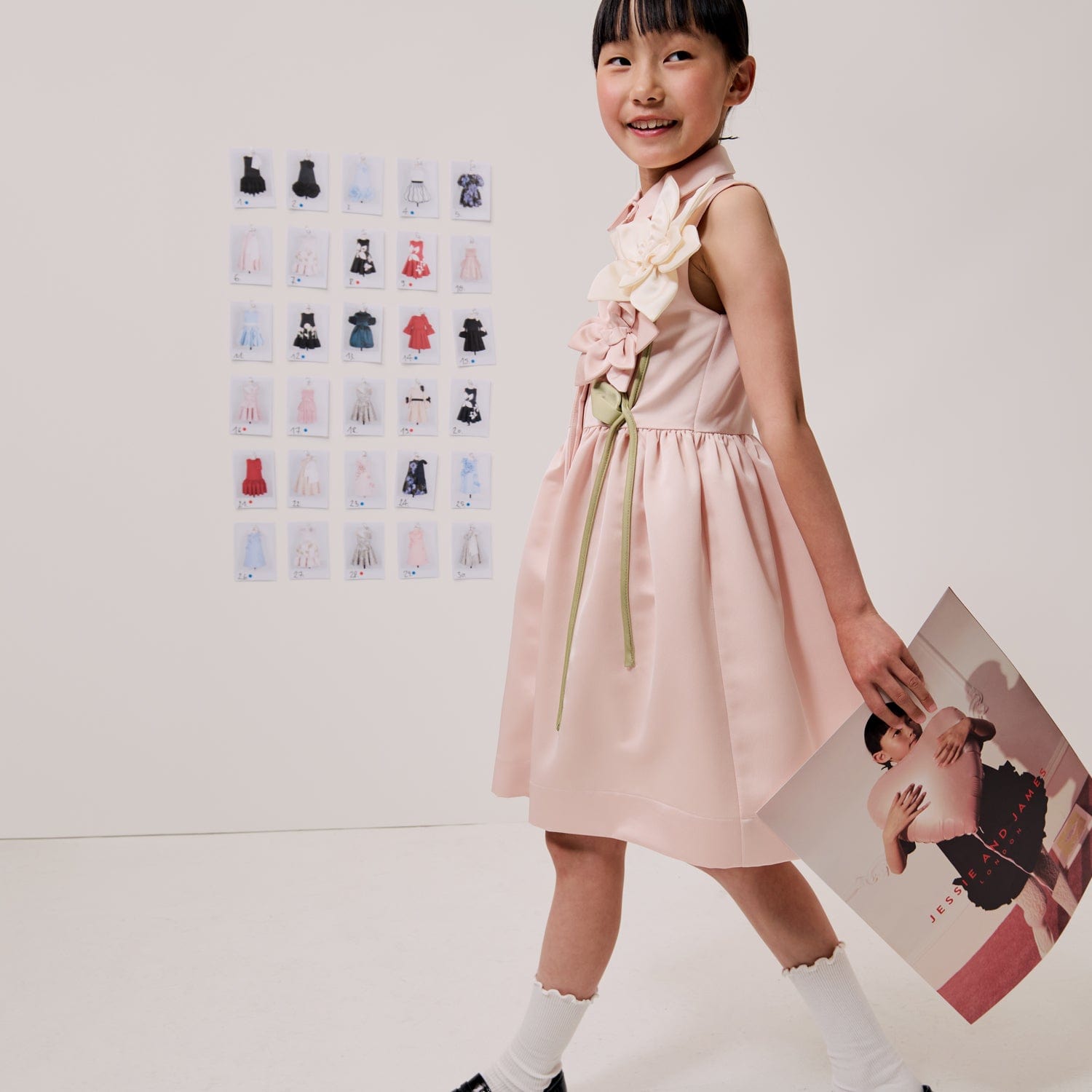 Evergreen Dress Creme Satin