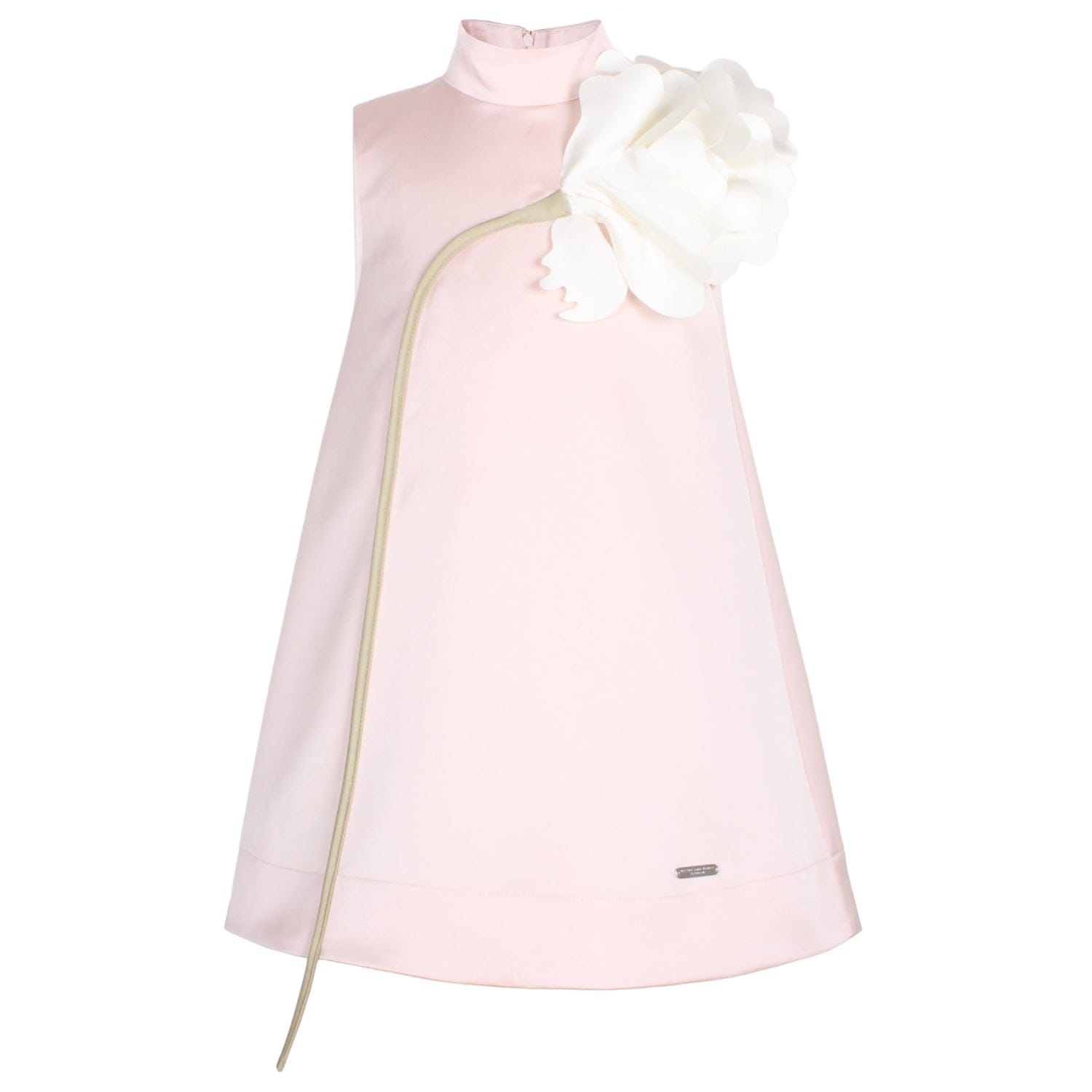 Kiss Me Over The Garden Fence Dress Pink Satin