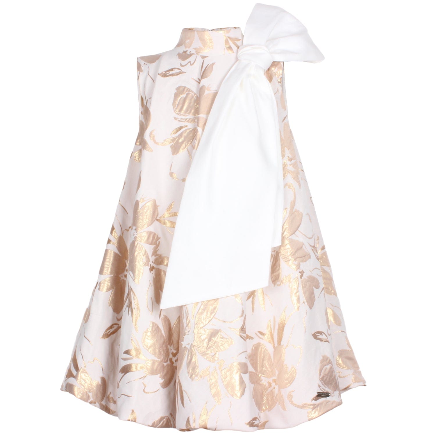 Muffin Dress Gold Abstract Floral Jacquard