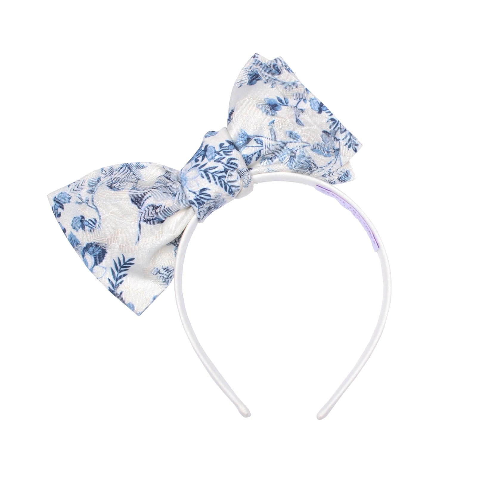 Origami Headband Blue Flower Jacquard