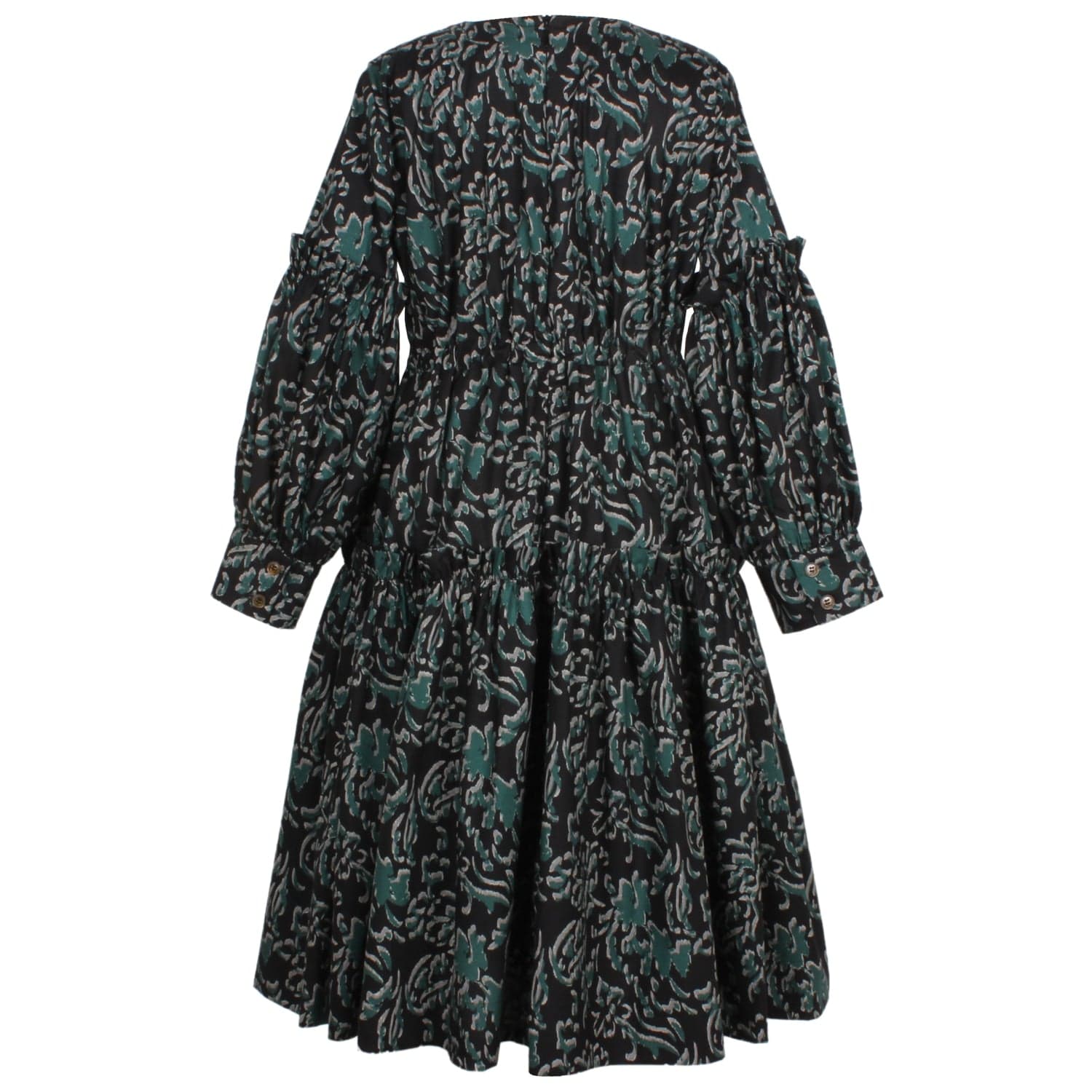 Pookie Dress Green Abstract Flower 6YRS SAMPLE