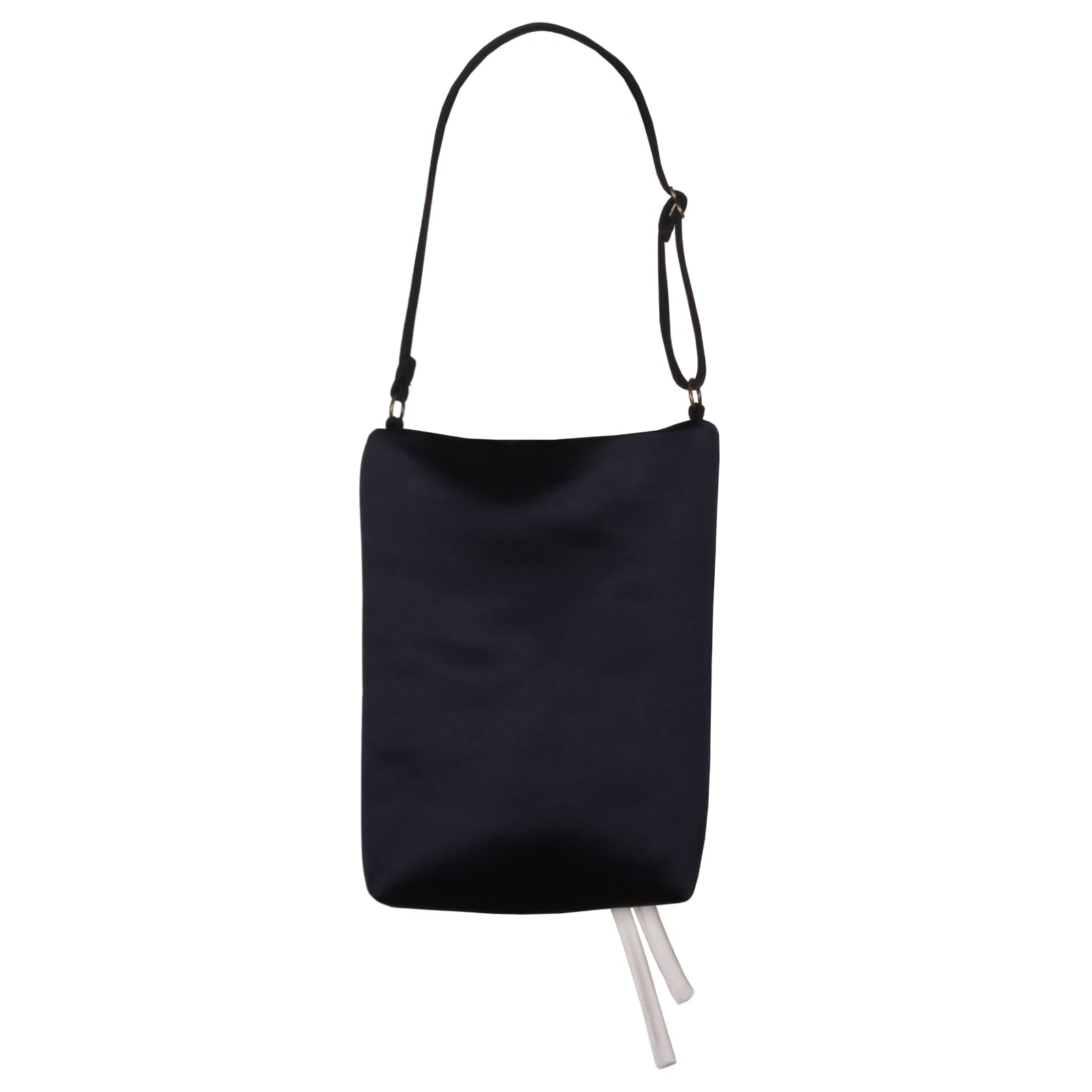 Rain Of Flower Bag Navy Satin