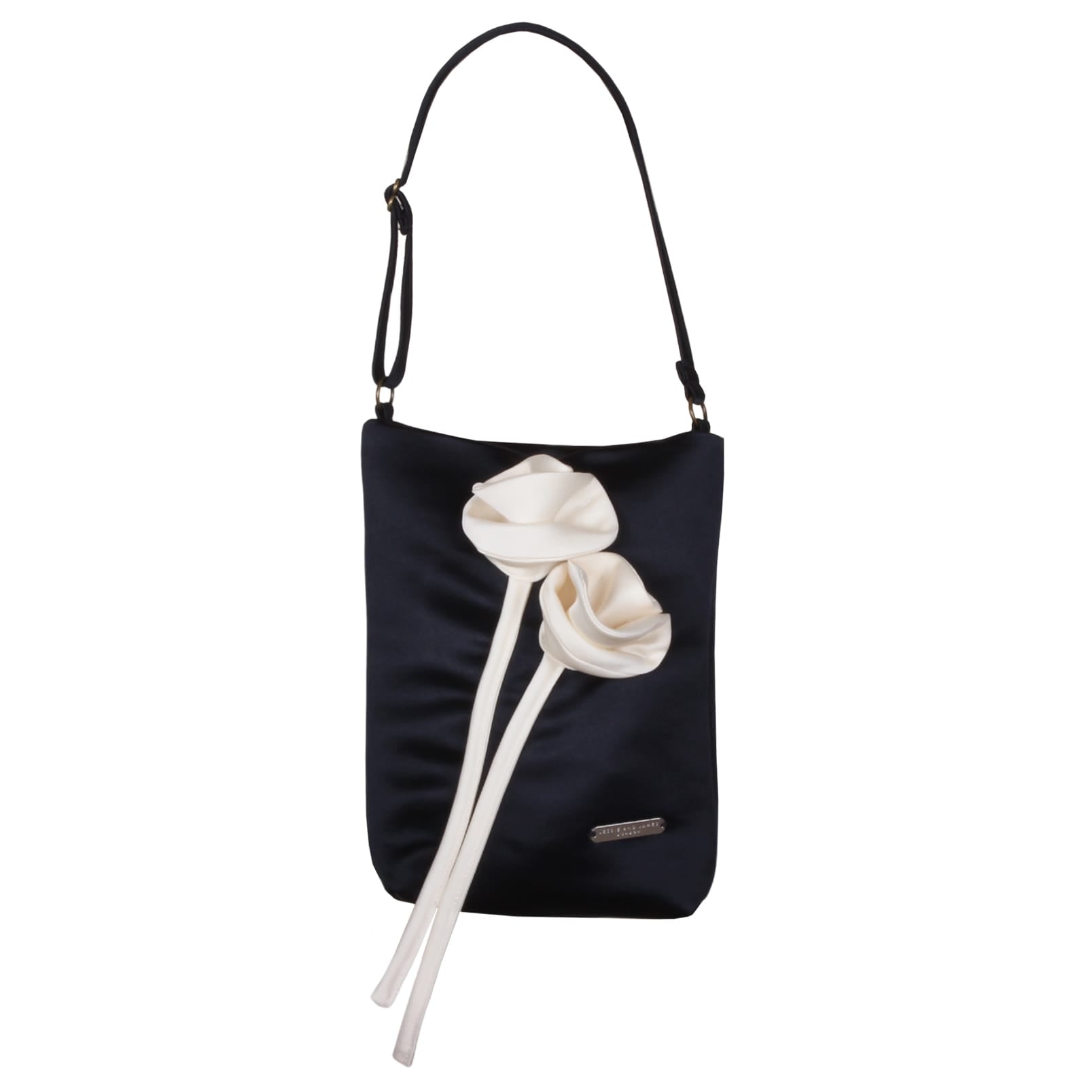 Rain Of Flower Bag Navy Satin