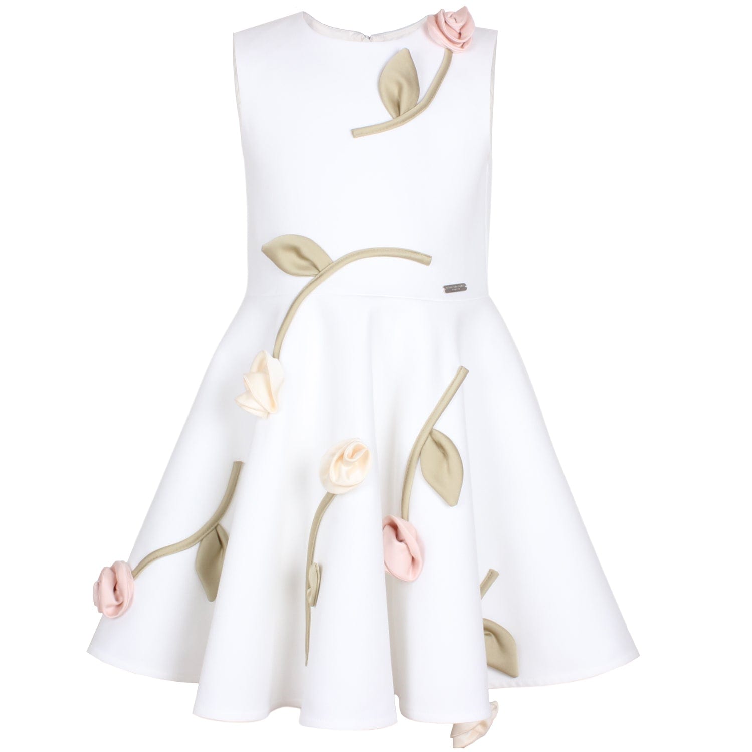 Rain Of Flowers Dress White