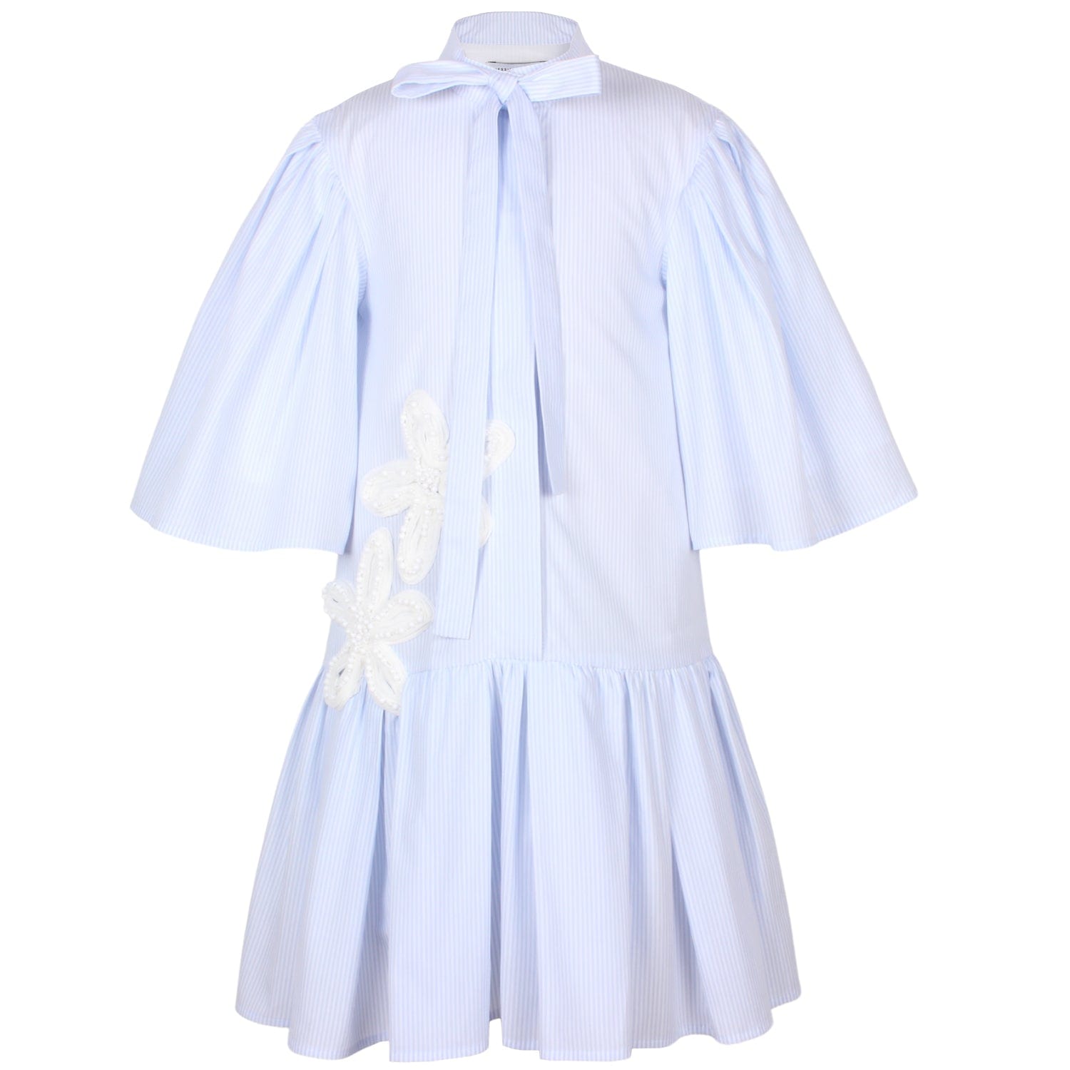Tiara Dress Sky Blue Pinstripe