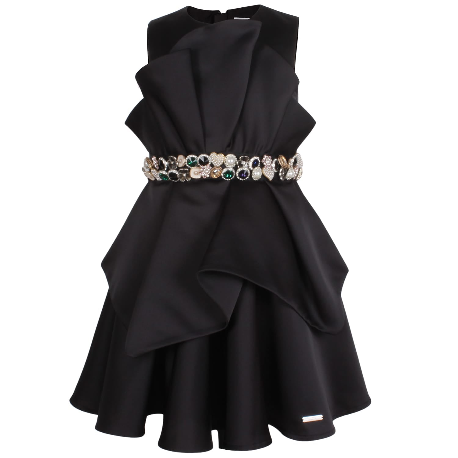 Wind And Dew Dress Black Satin