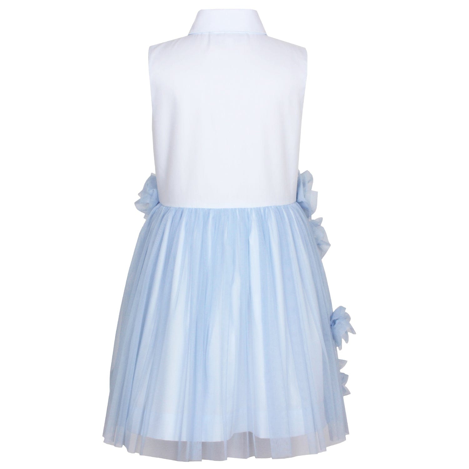 Flounce Tulle Flower Dress Pale Blue