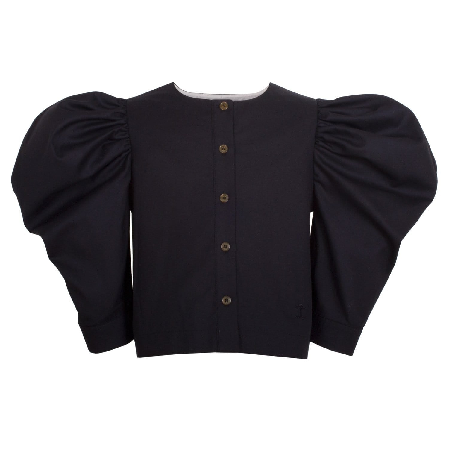 Carolina Blouse 3/4 Sleeve Black Cotton