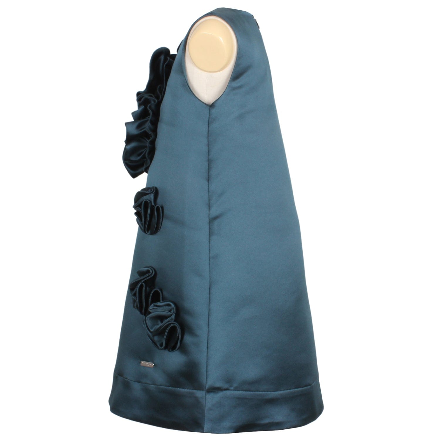 Sweet Pea Dress Teal Satin 6YRS SAMPLE