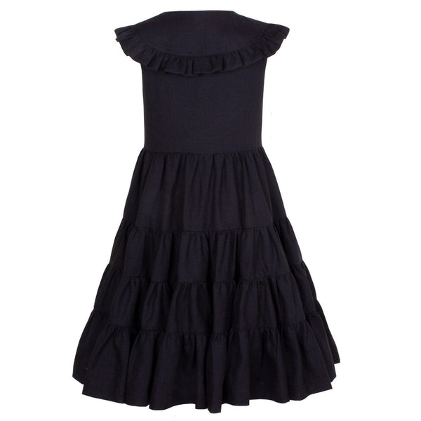 Una Dress Black Linen 6YRS SAMPLE