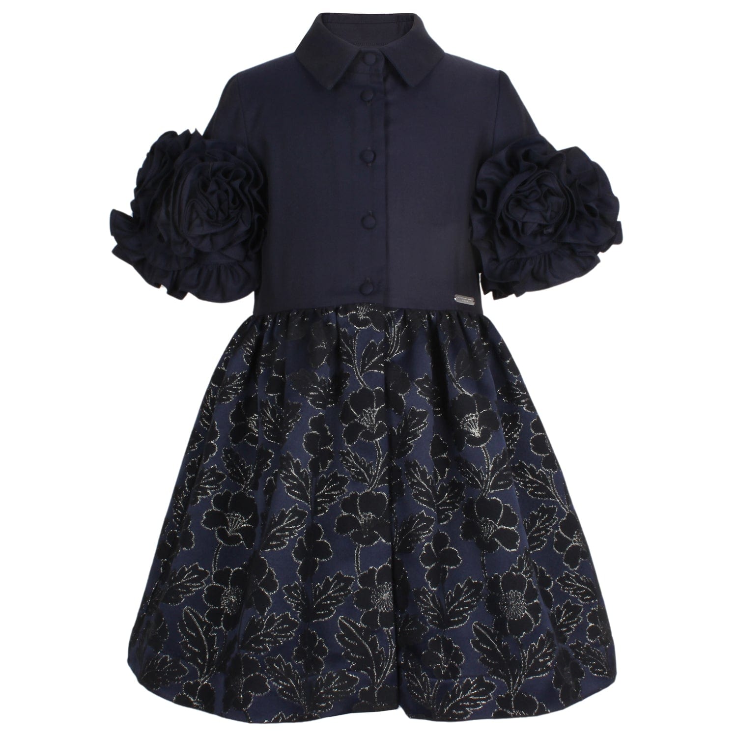 Darling Dress Navy Flower Jacquard 6YRS SAMPLE