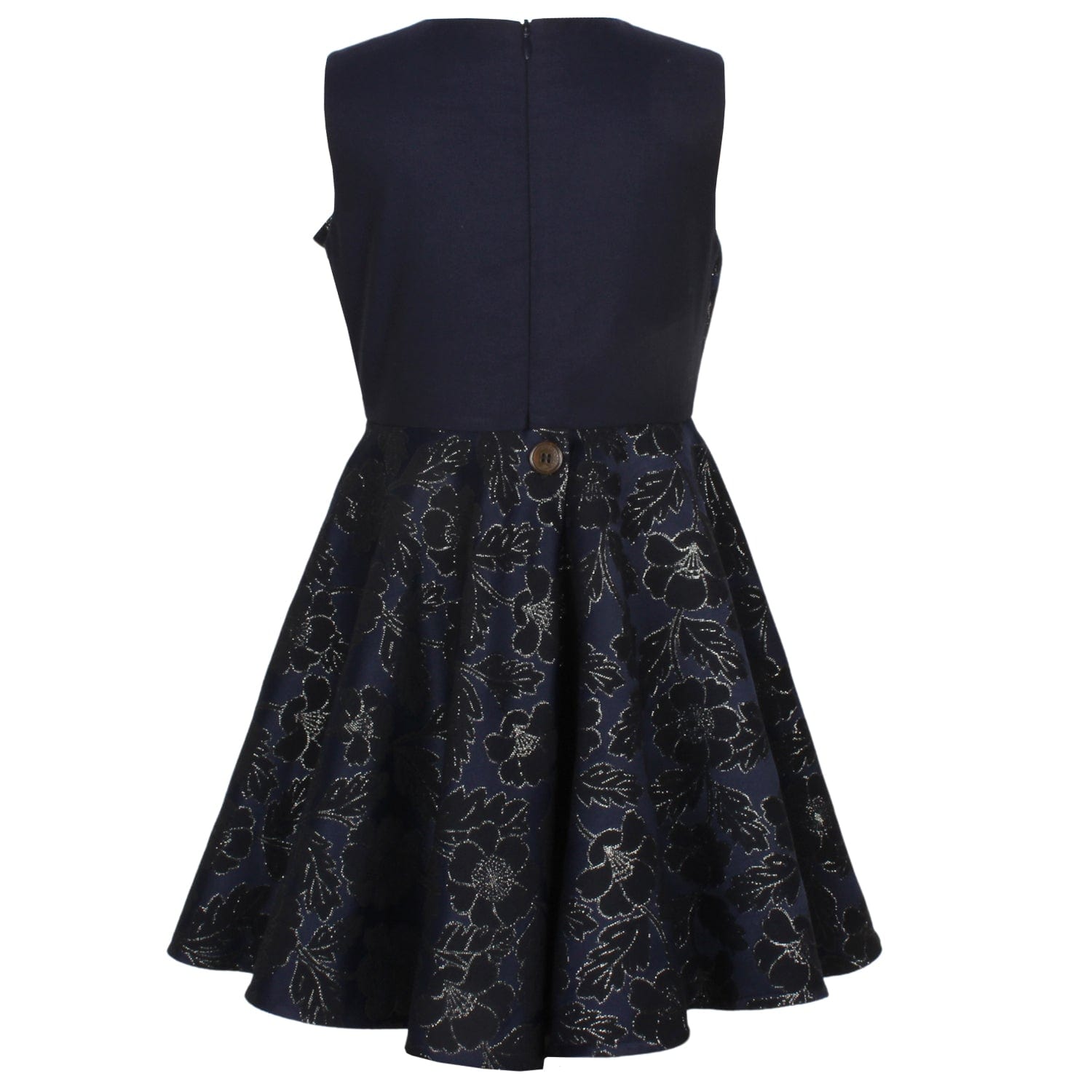 Little Heart Dress Navy Flowers Jacquard 6YRS SAMPLE