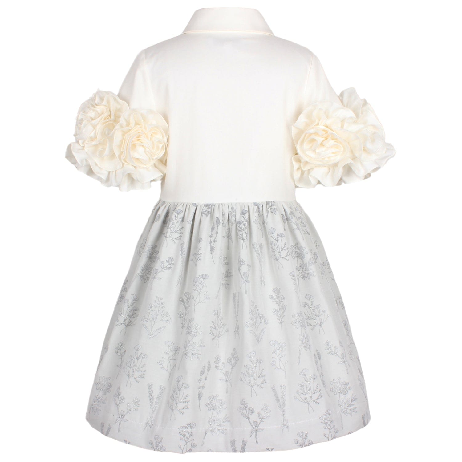 Darling Dress Silver Flowers 6YRS SAMPLE