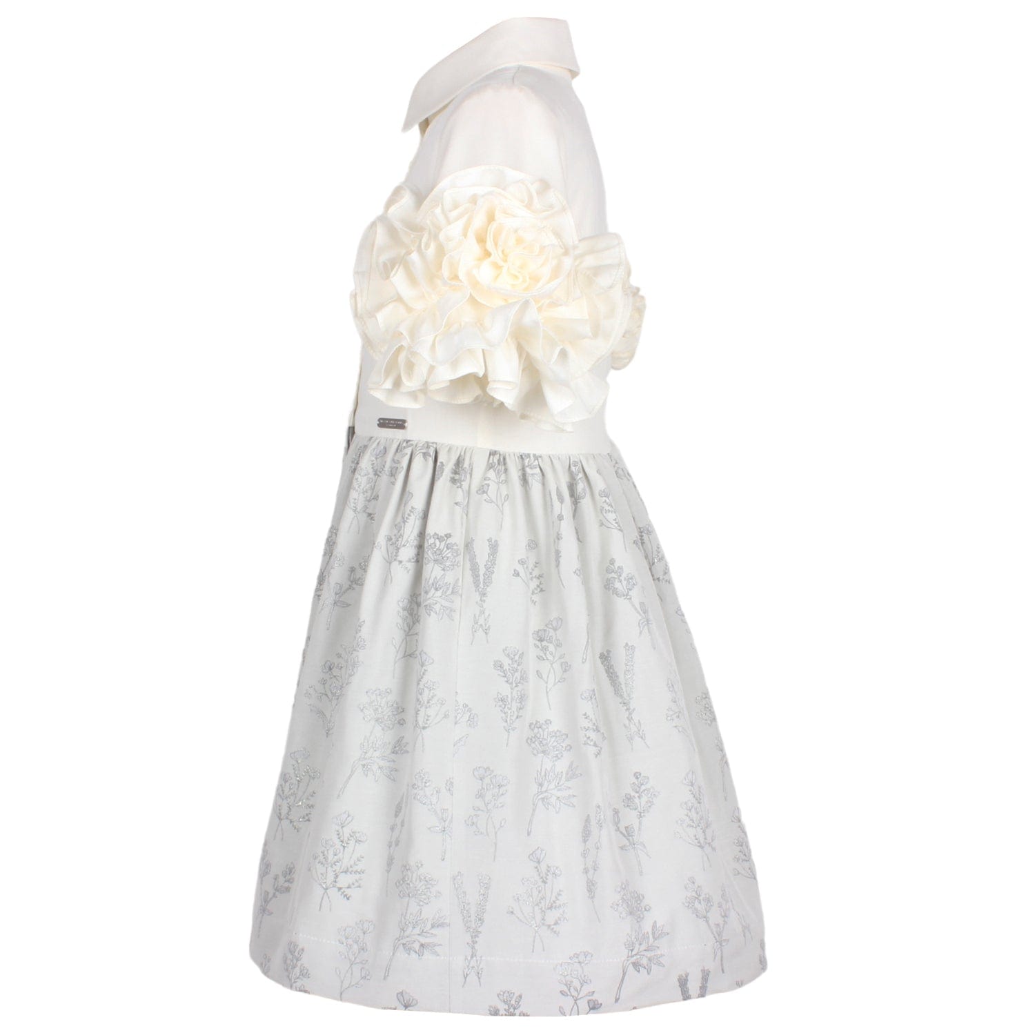 Darling Dress Silver Flowers 6YRS SAMPLE