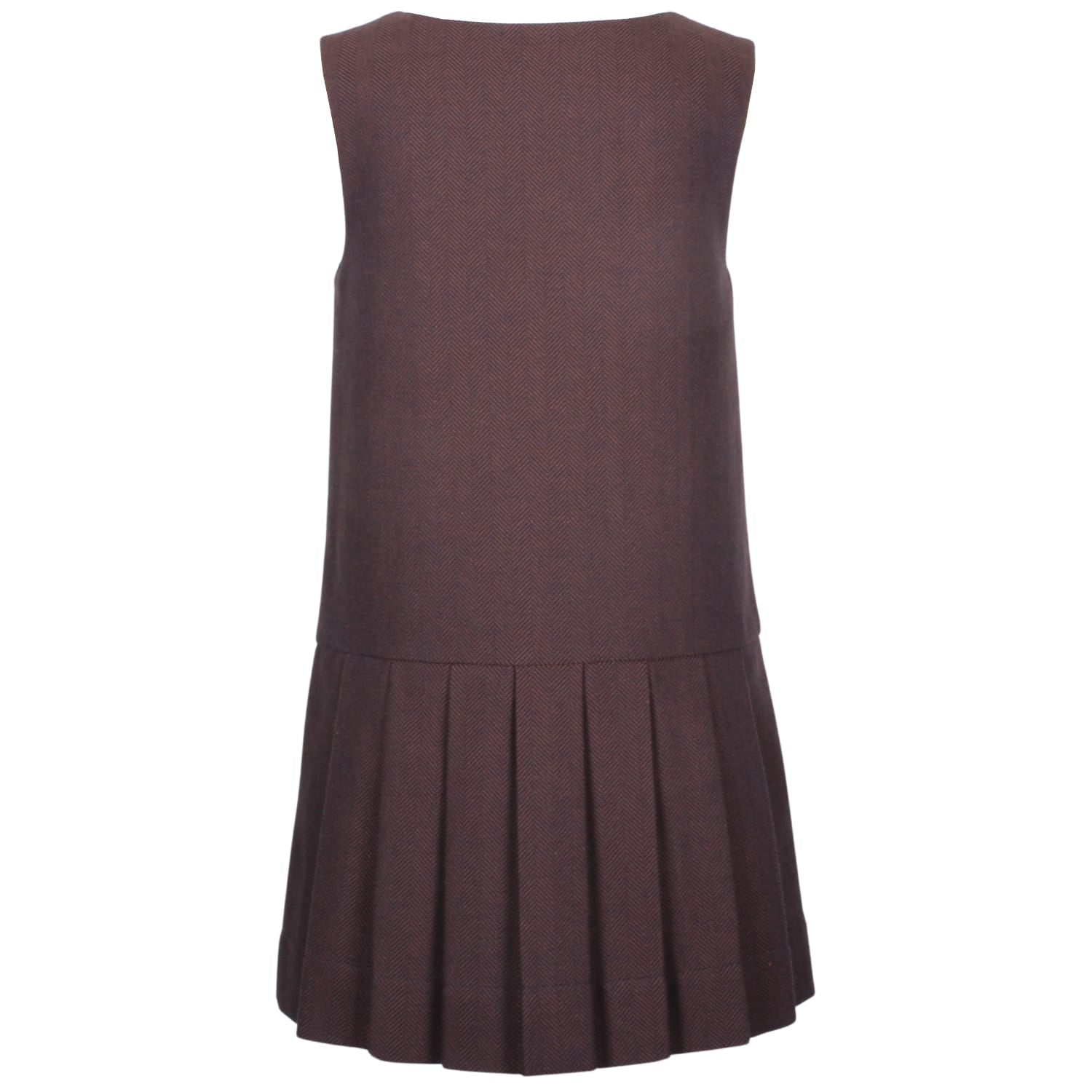 Nelly Pinafore Dress Brown Herringbone