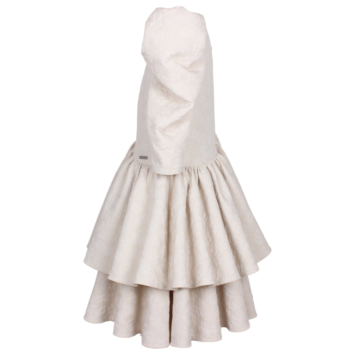 Little Madame Dress Creme Puff Flower