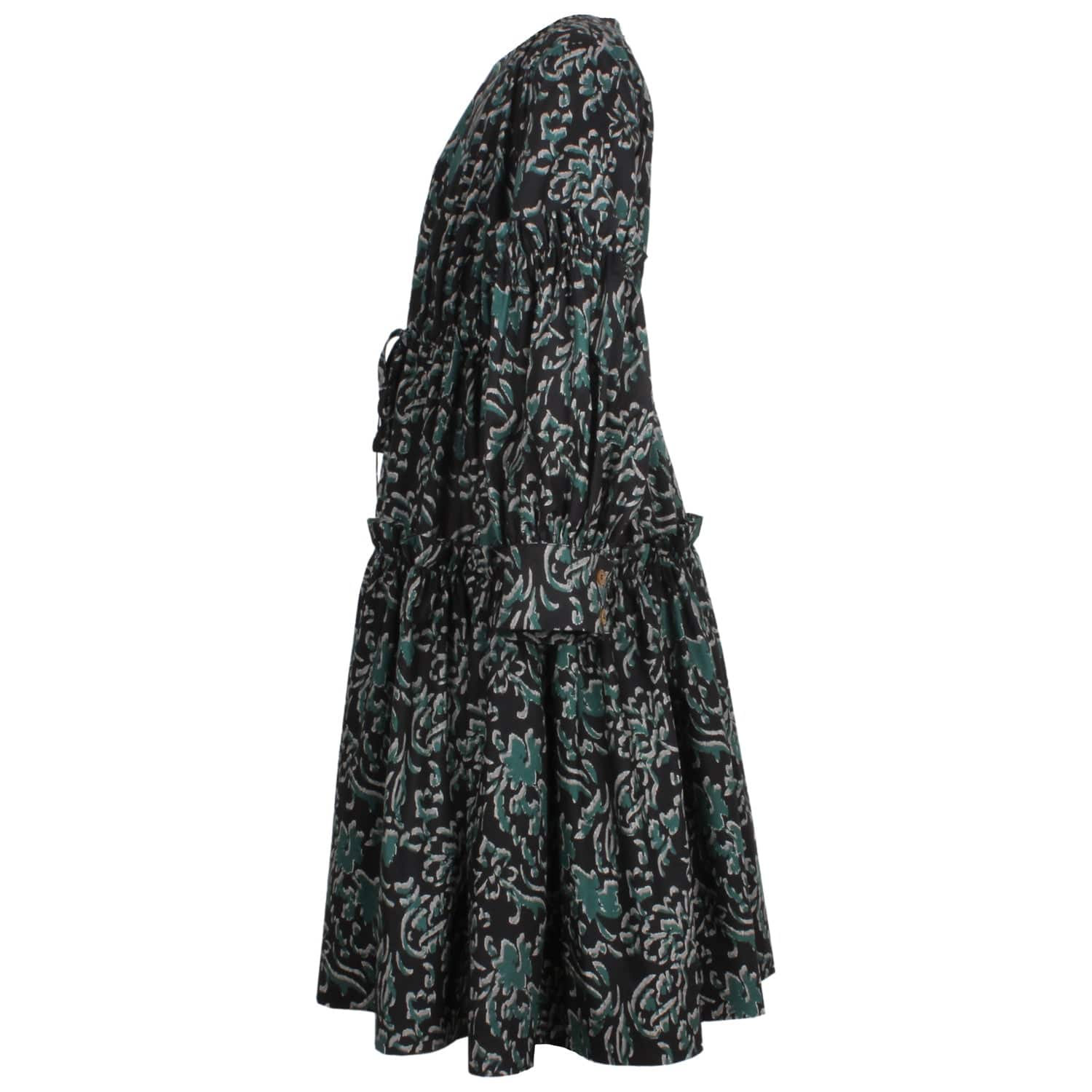 Pookie Dress Green Abstract Flower 6YRS SAMPLE