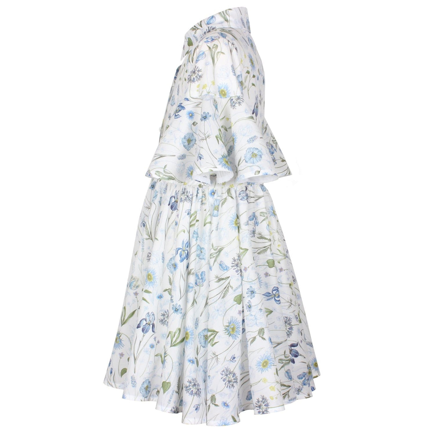 Jessie & James Girls Blue Flower Cotton Shirt Dress