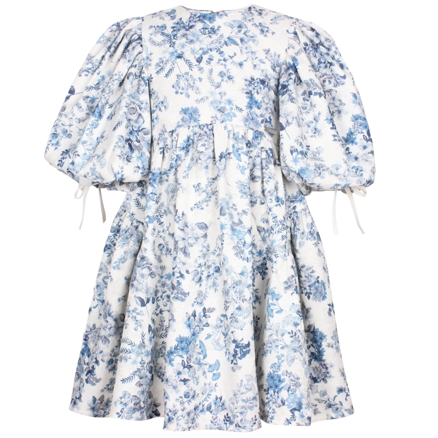 Beautiful Dress Blue Flower Jacquard