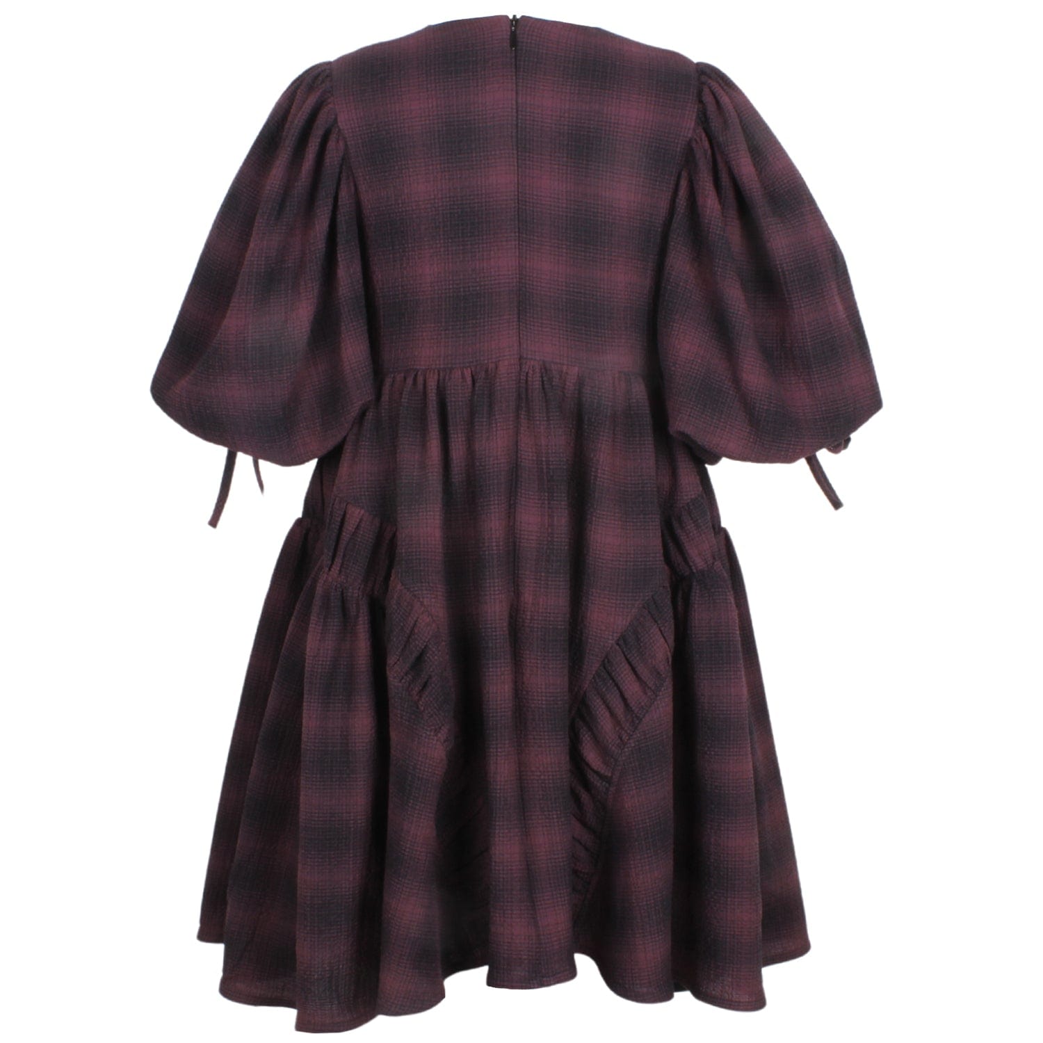 Beautiful Smock Dress Burgundy Check