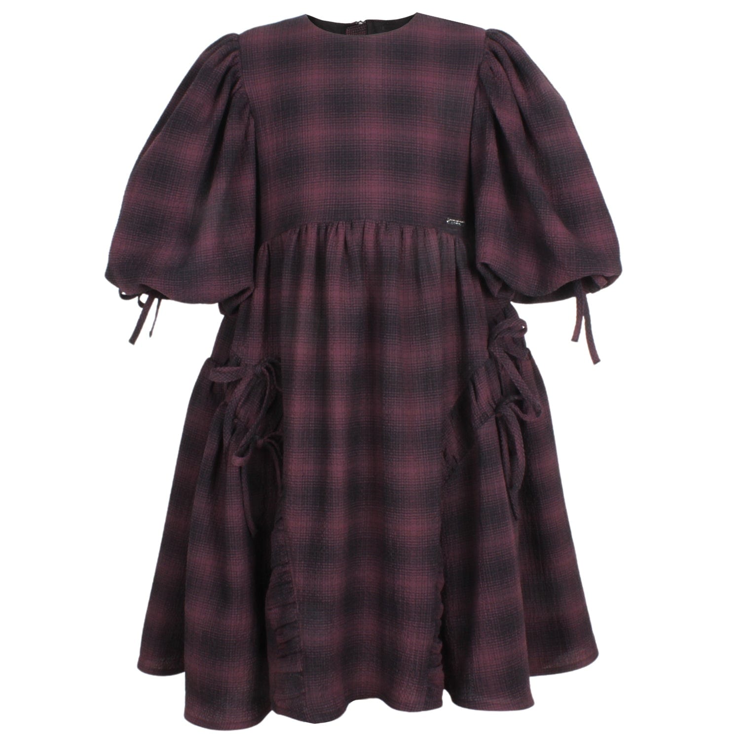 Beautiful Smock Dress Burgundy Check