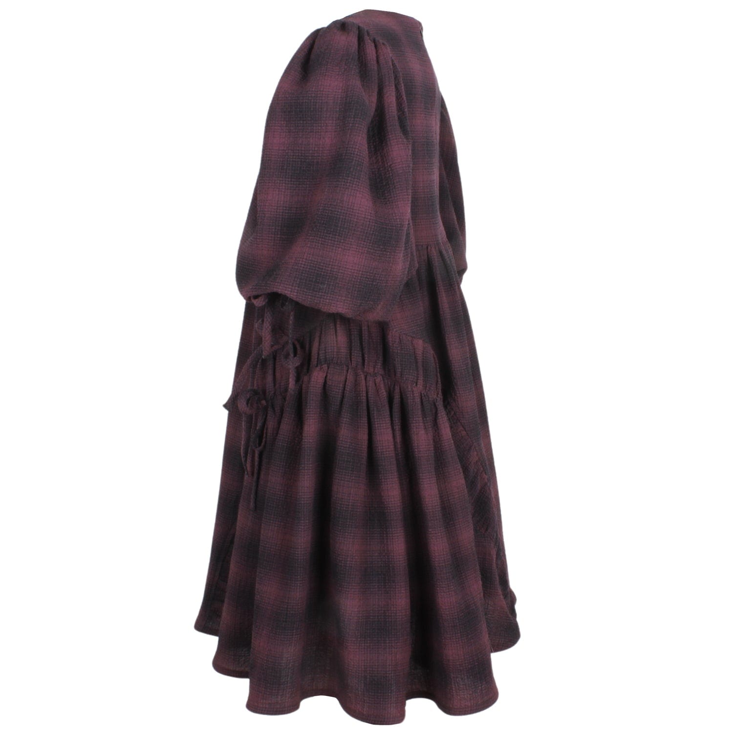 Beautiful Smock Dress Burgundy Check