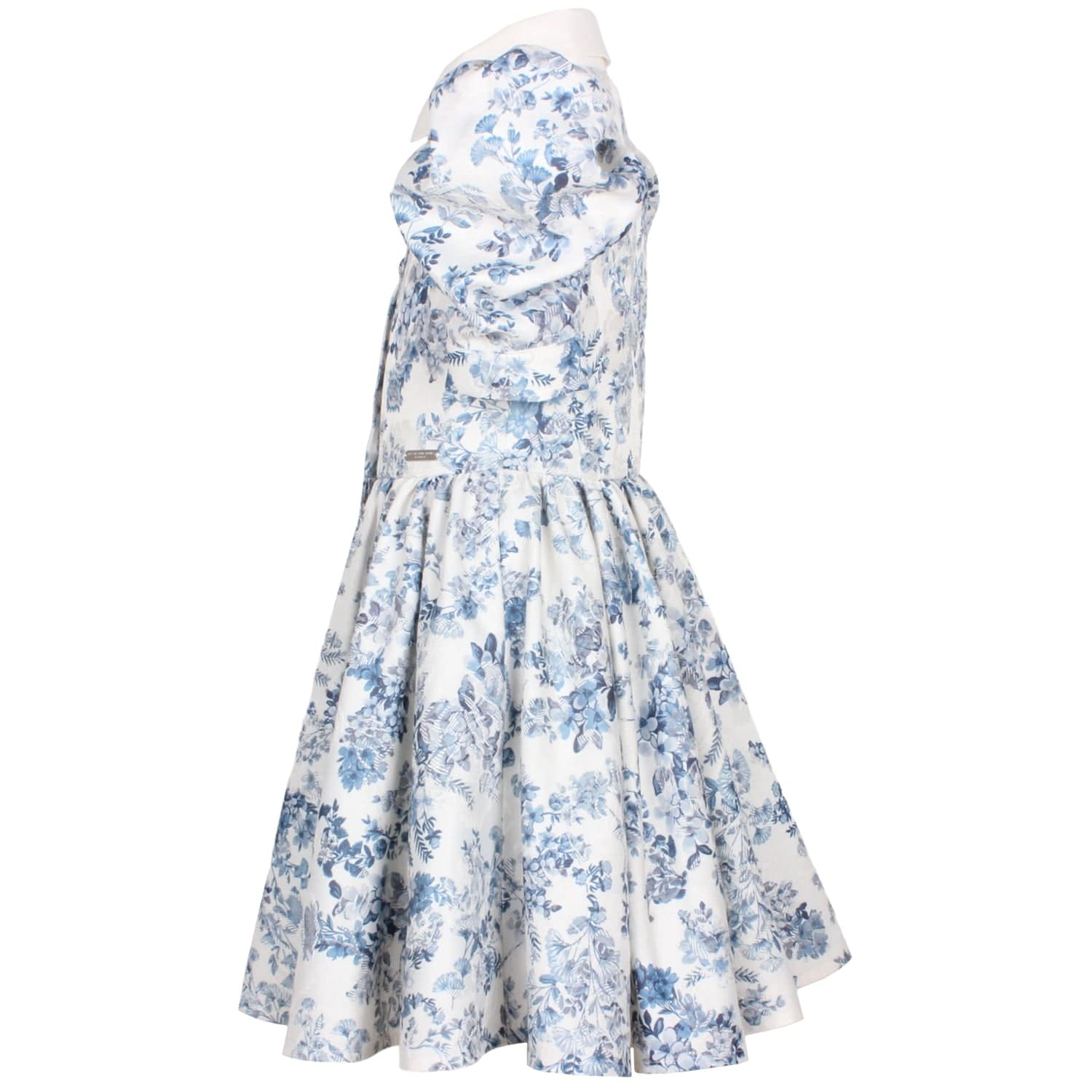 Carousel Dress Blue Flower Jacquard