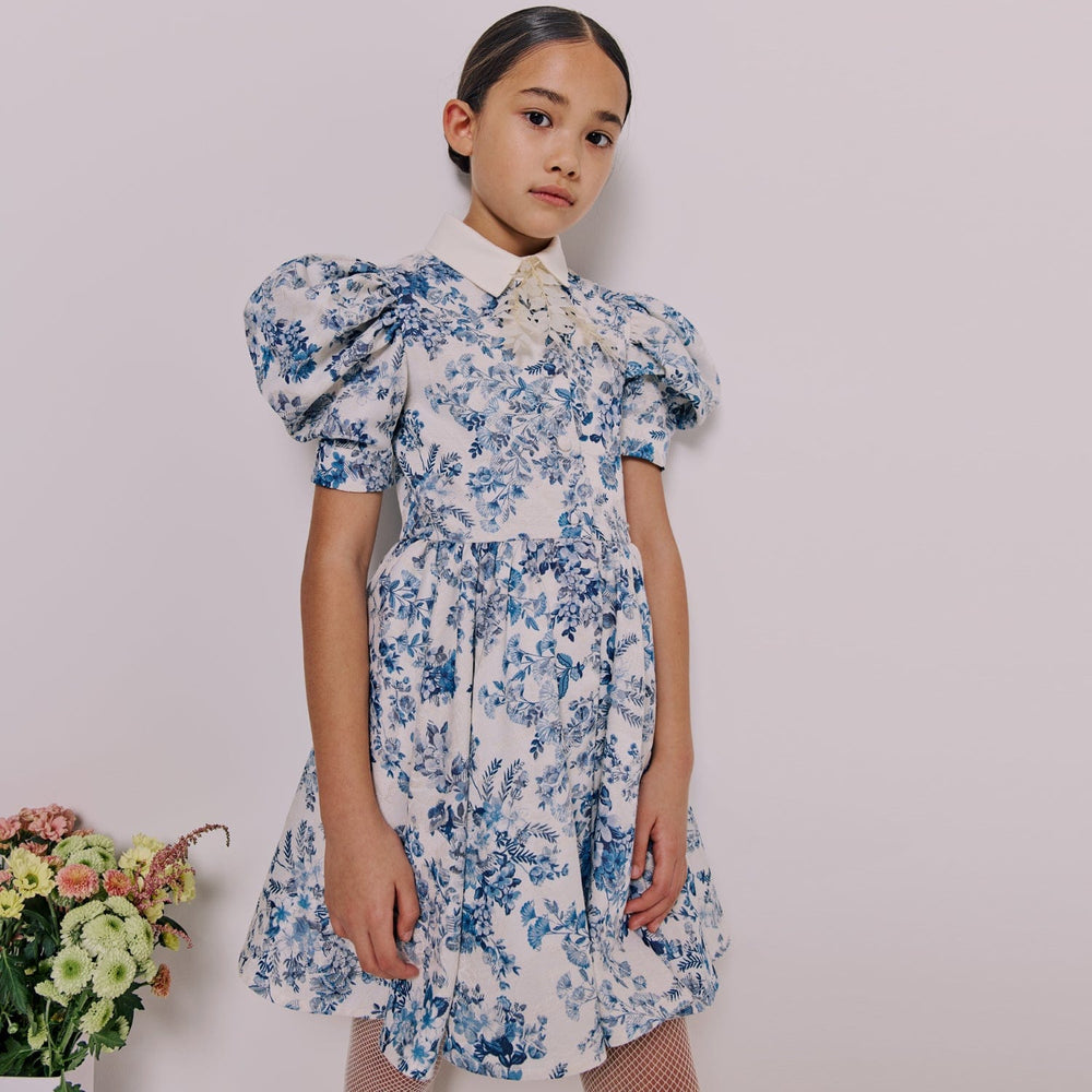 Jessie & James Girls Blue Flower Shirt Dress