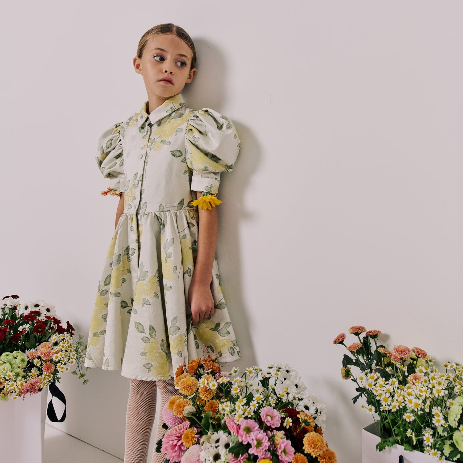 Carousel Dress Springtime Floral Jacquard